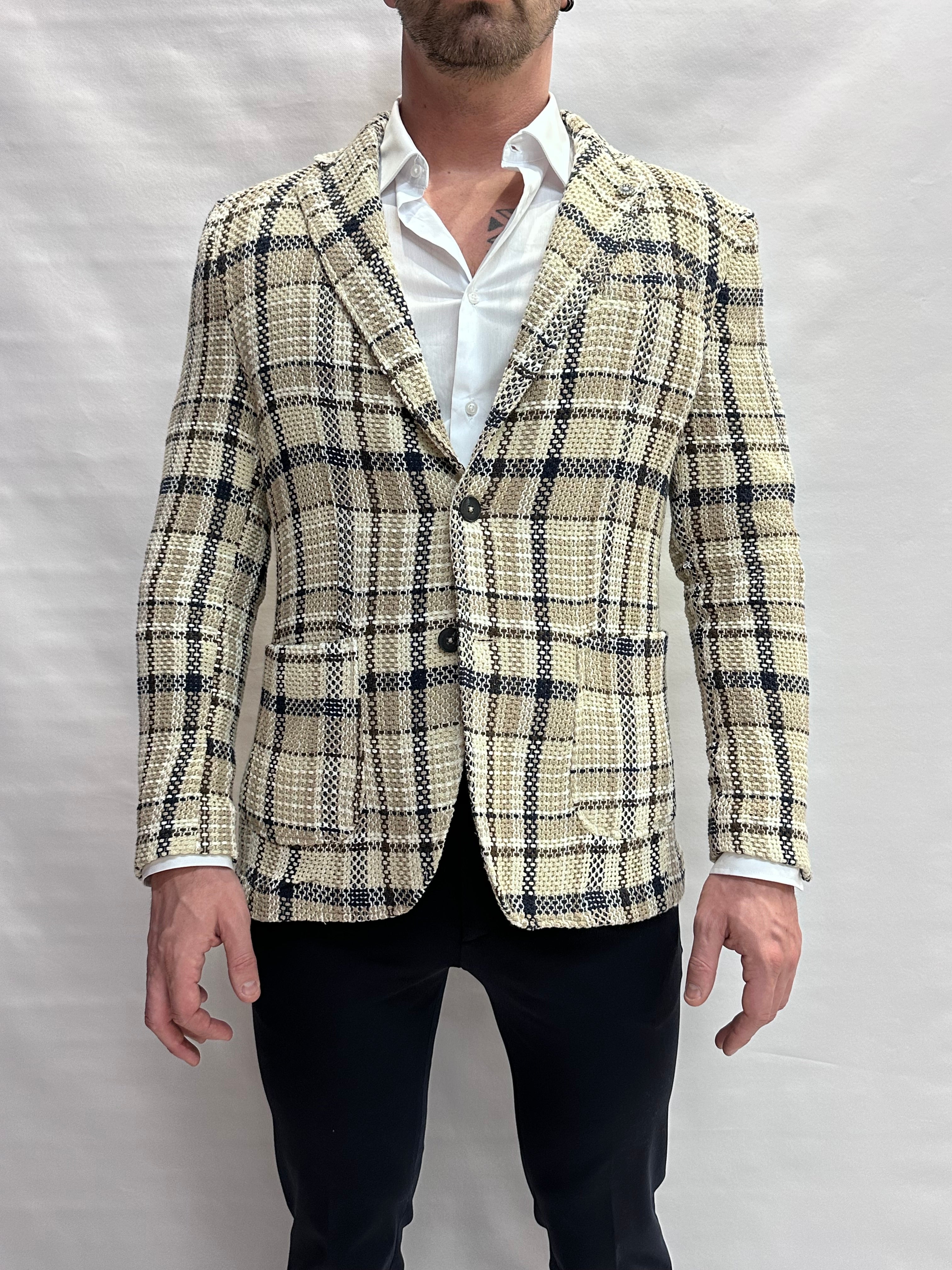 Giacca XAGON MAN trama a quadri, monopetto, destrutturata disponibile con pantaloni in spezzato - COD: 1PCIM03