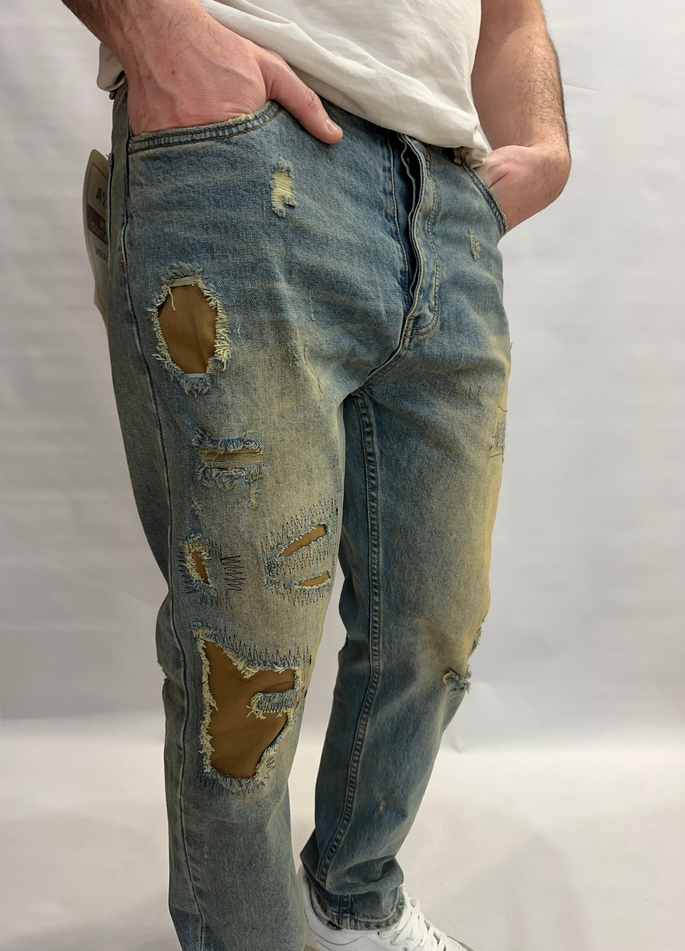 Jeans BERNA modello cropped (ossia morbido di gamba e lunghezza caviglia) color Blu Denim  - COD: 26127930