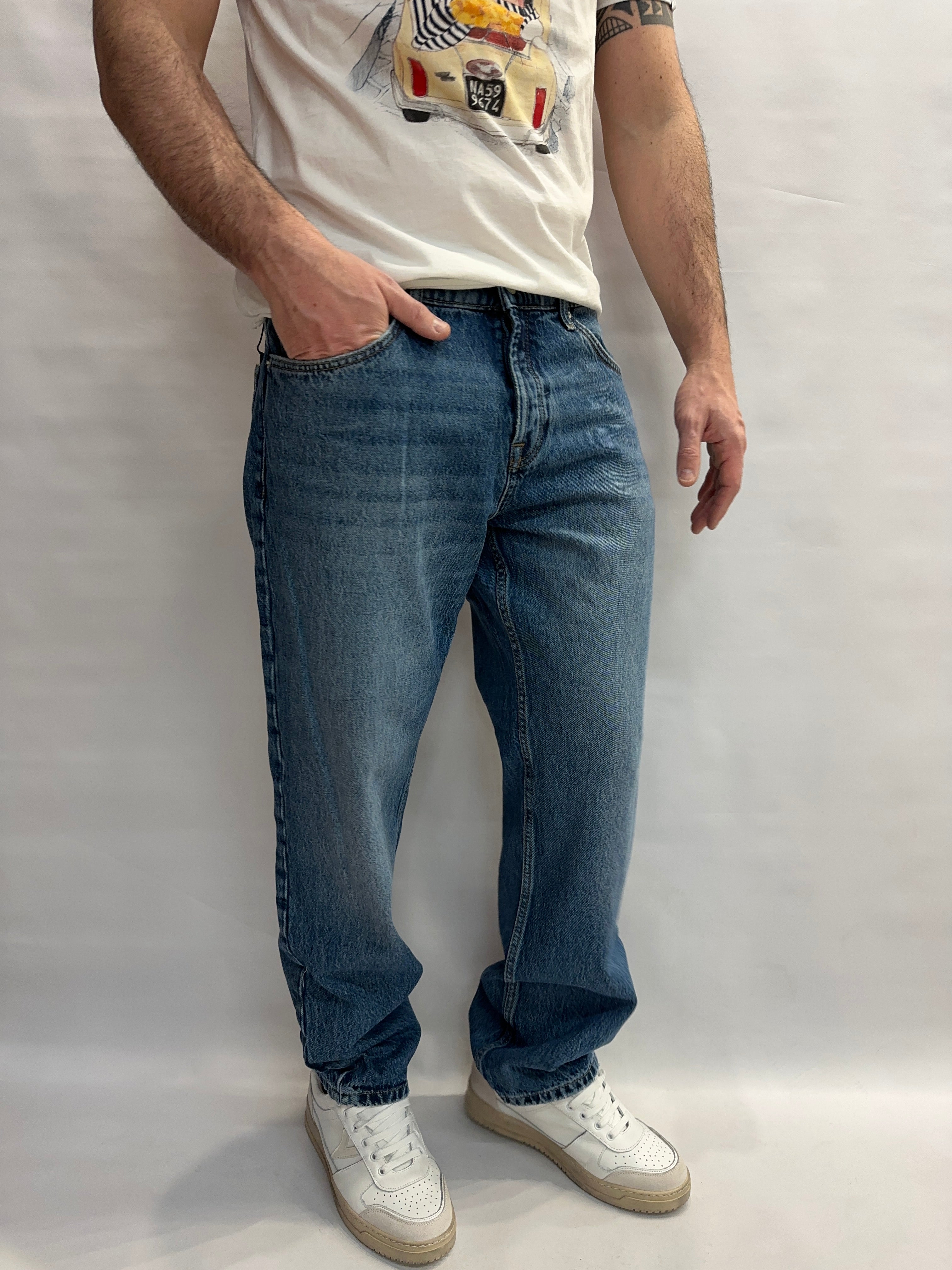 Jeans ONLY&SONS modello straight (ossia gamba dritta e morbida) color Blu Denim  - COD: EDGE