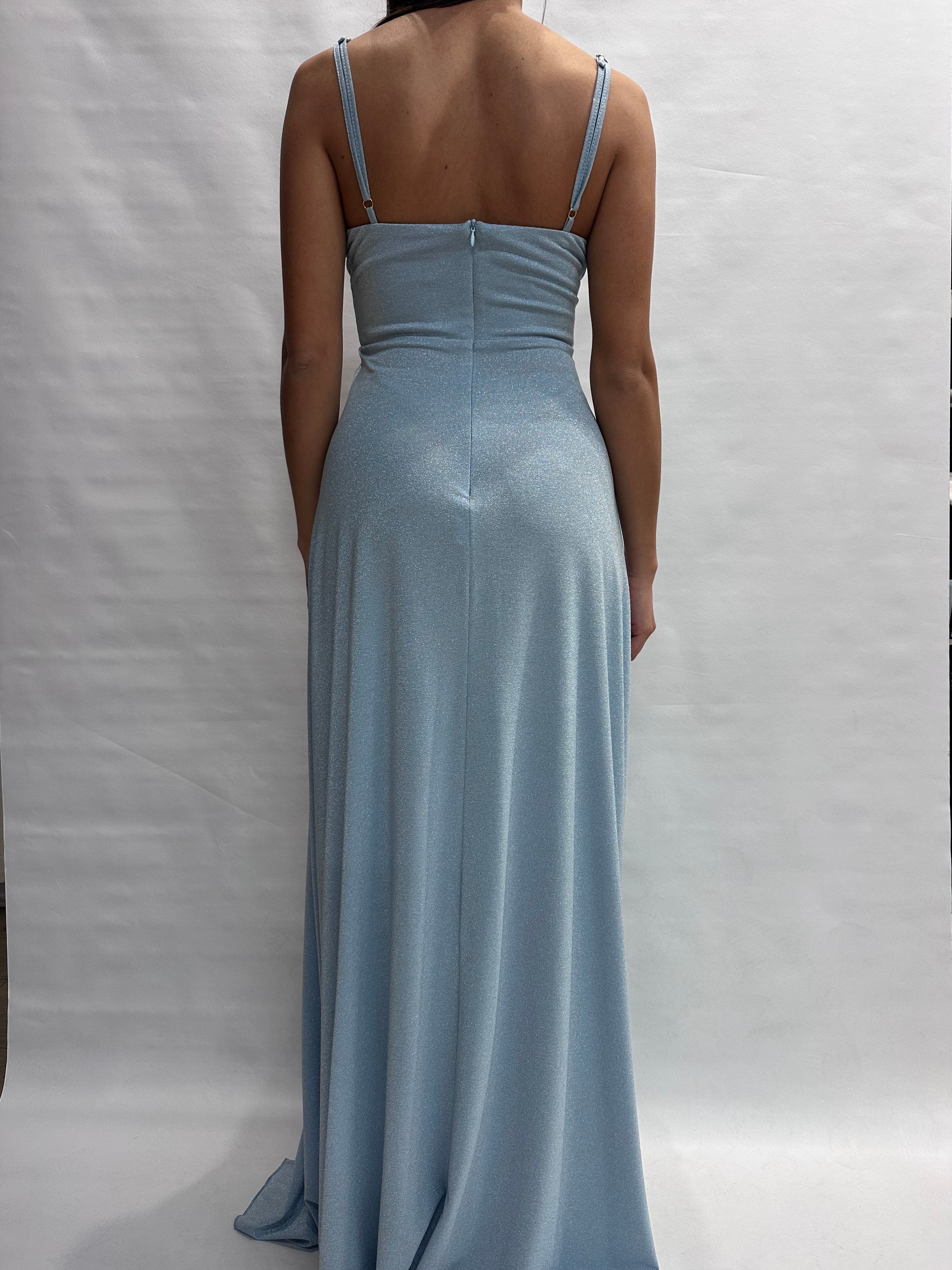 Abito RINASCIMENTO lungo con scollatura ampia, spacco laterale, con punto luce e spalline regolabili - COD: CFC0020249002