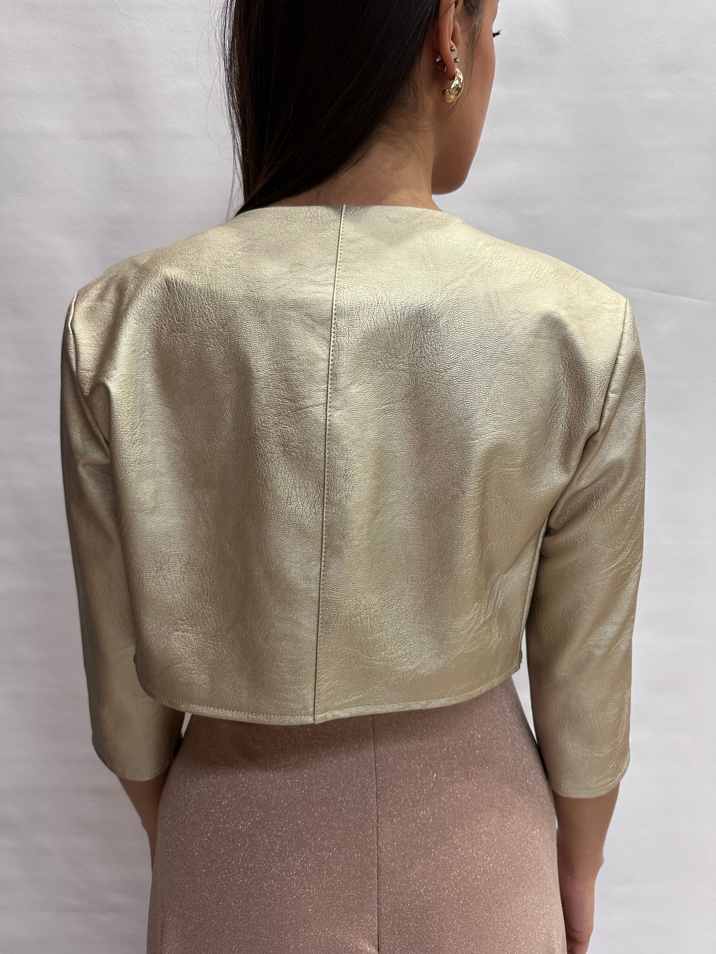 Bolero RINASCIMENTO in ecopelle con chiusura gancini color Oro- Cod: CFC0119831003