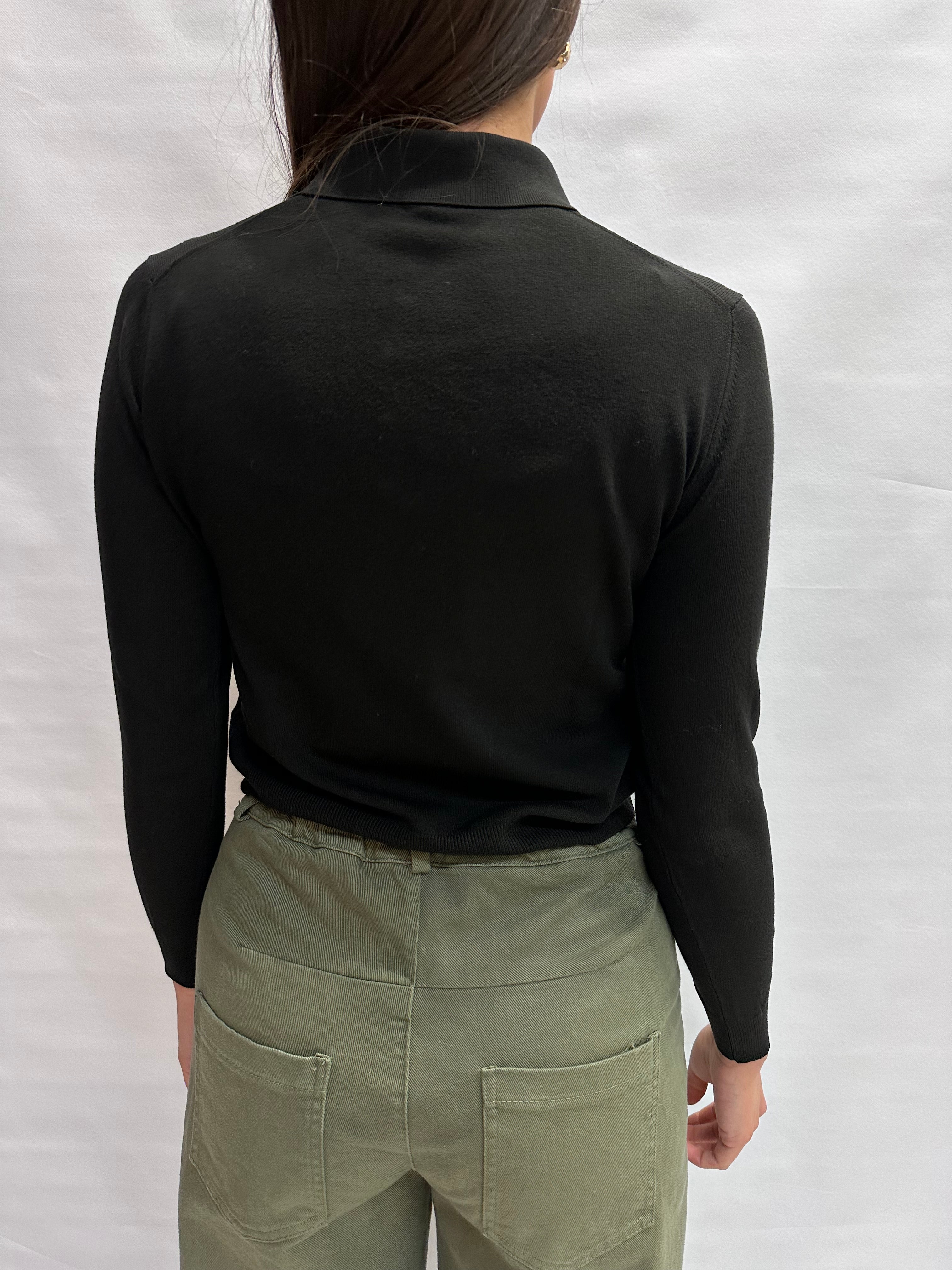 Polo TENSIONE IN in filo, leggera manica lunga e bottoncini - COD: N2803