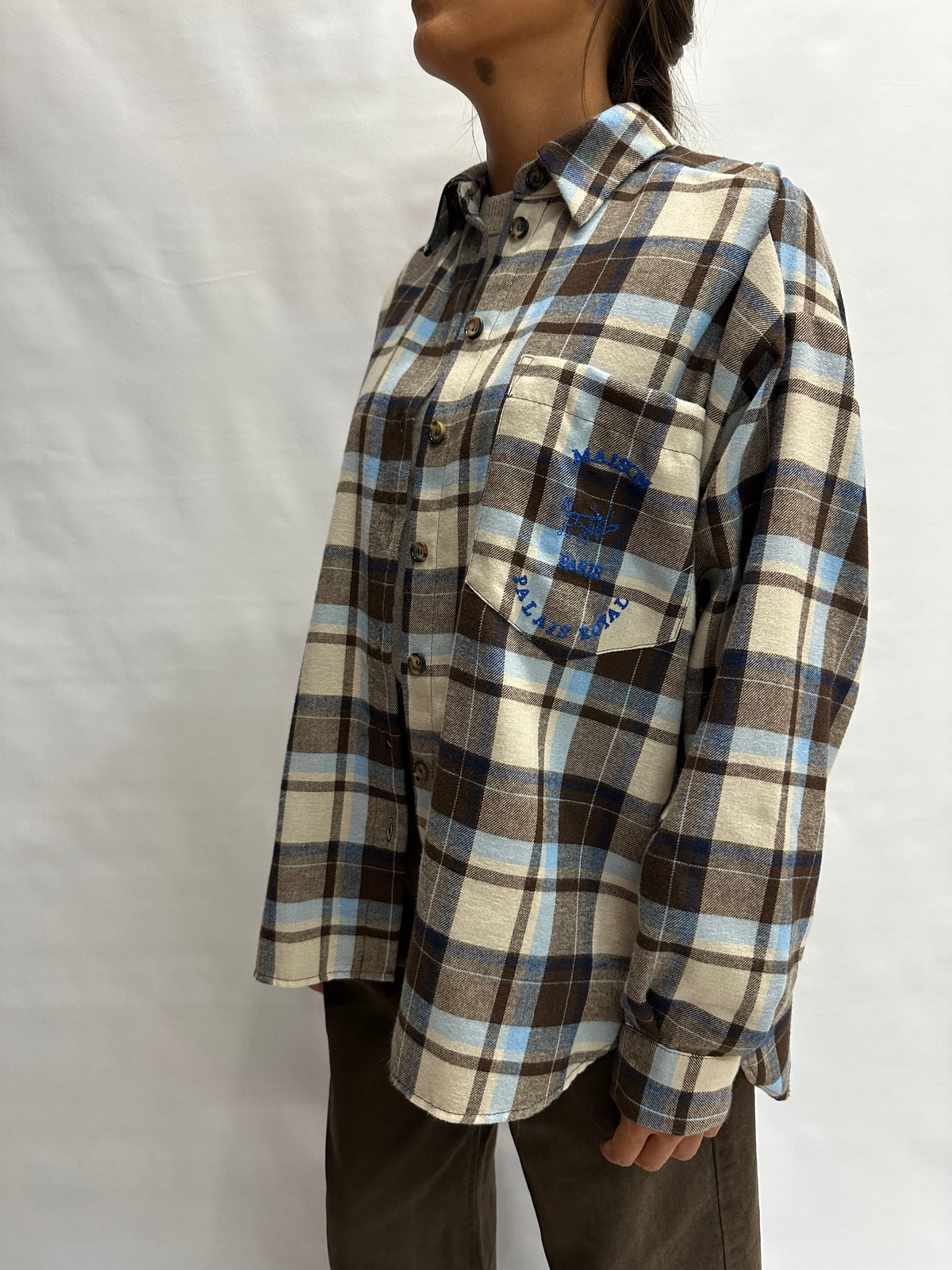 Camicia TENSIONE IN morbida con trama scozzese e taschino frontale ricamato - Cod: W26C400