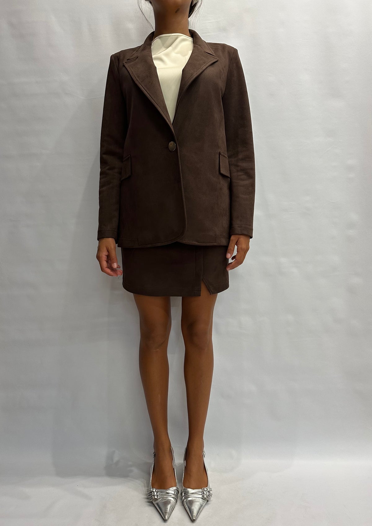 Giacca RINASCIMENTO in ecopelle scamosciata disponibile anche con gonna in coordinato - COD: CFC0130678003