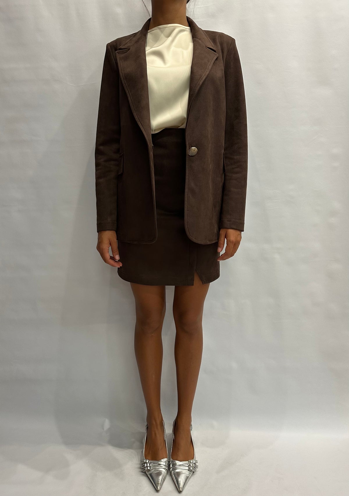 Giacca RINASCIMENTO in ecopelle scamosciata disponibile anche con gonna in coordinato - COD: CFC0130678003