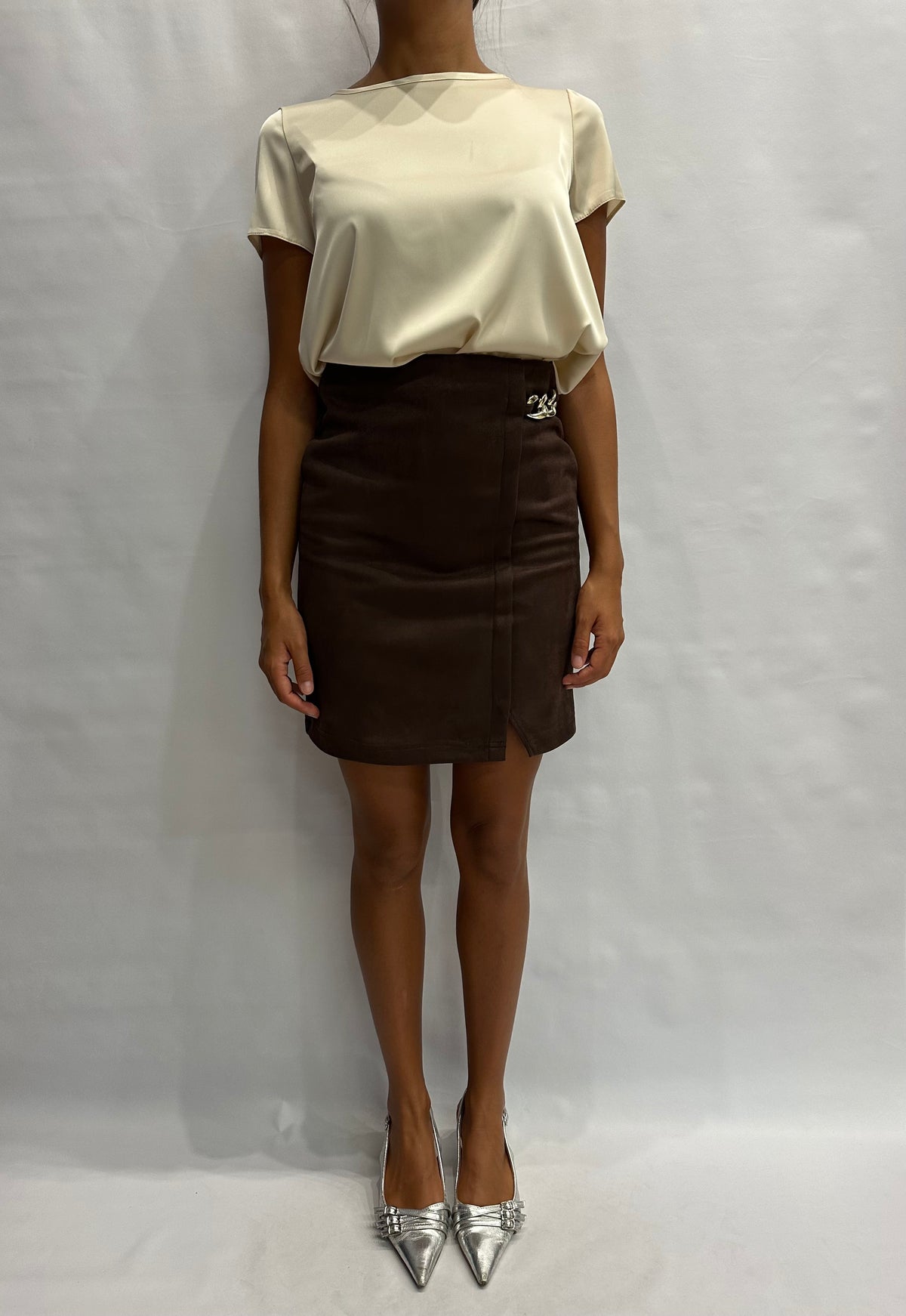 Coordinato RINASCIMENTO composto da gonna e giubbino/giacca in ecopelle scamosciata - Cod: CFC0130676003 e CFC0130583003