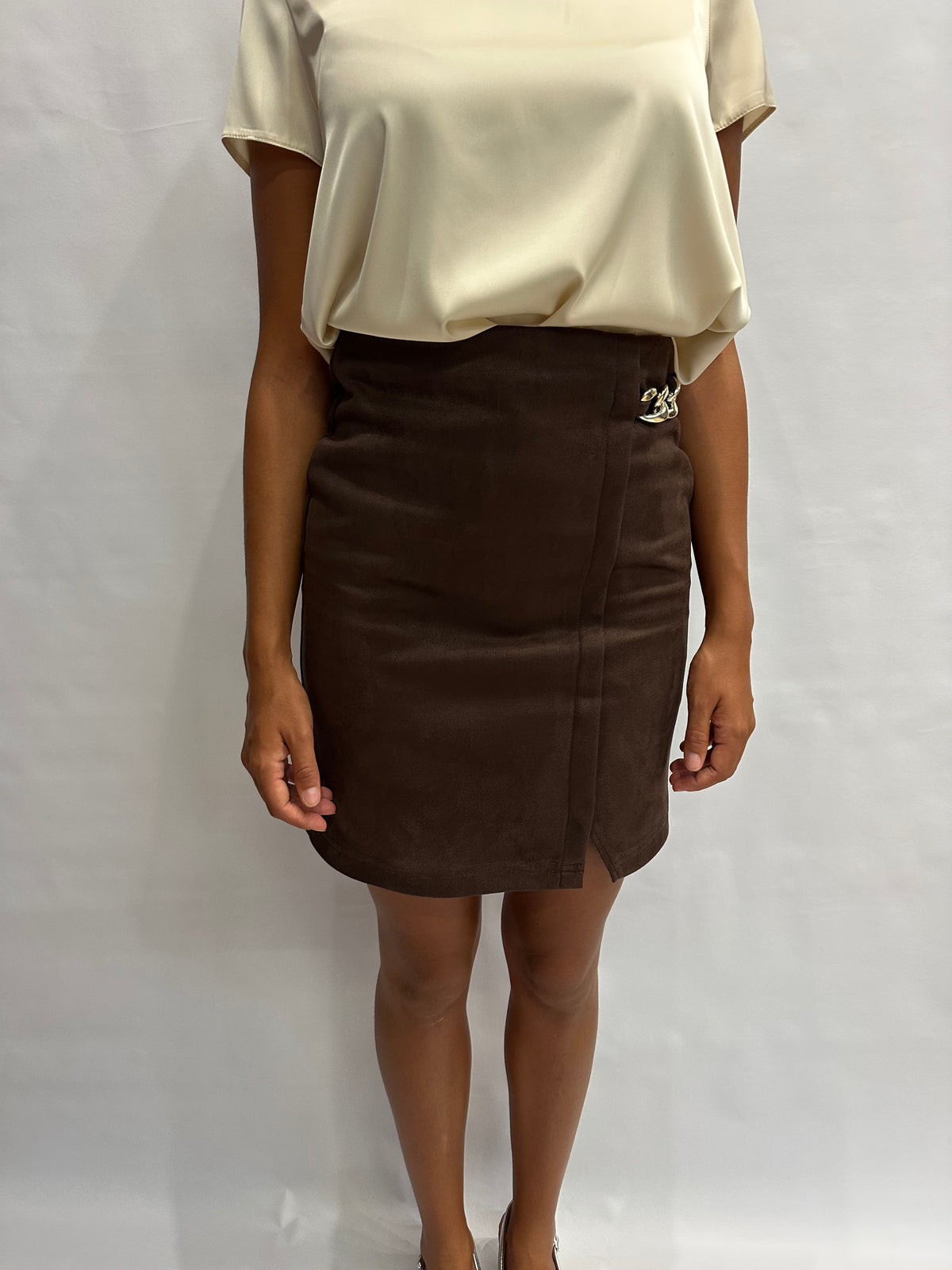 Coordinato RINASCIMENTO composto da gonna e giubbino/giacca in ecopelle scamosciata - Cod: CFC0130676003 e CFC0130583003