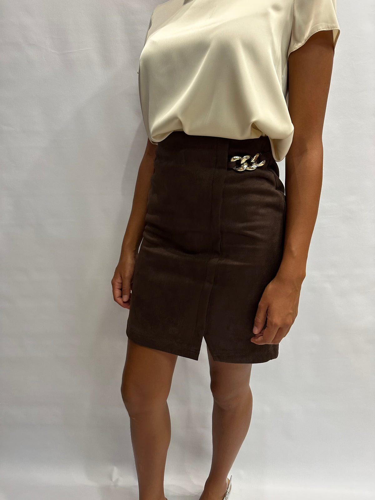 Coordinato RINASCIMENTO composto da gonna e giubbino/giacca in ecopelle scamosciata - Cod: CFC0130676003 e CFC0130583003