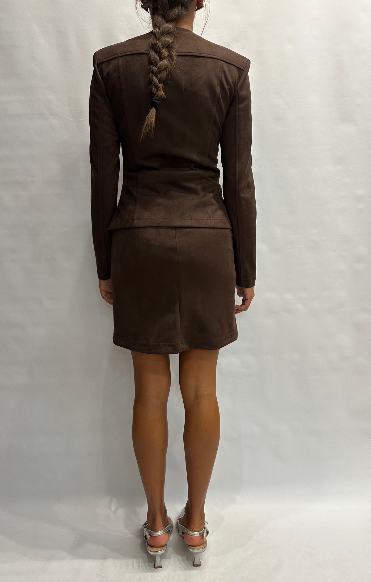 Coordinato RINASCIMENTO composto da gonna e giubbino/giacca in ecopelle scamosciata - Cod: CFC0130676003 e CFC0130583003