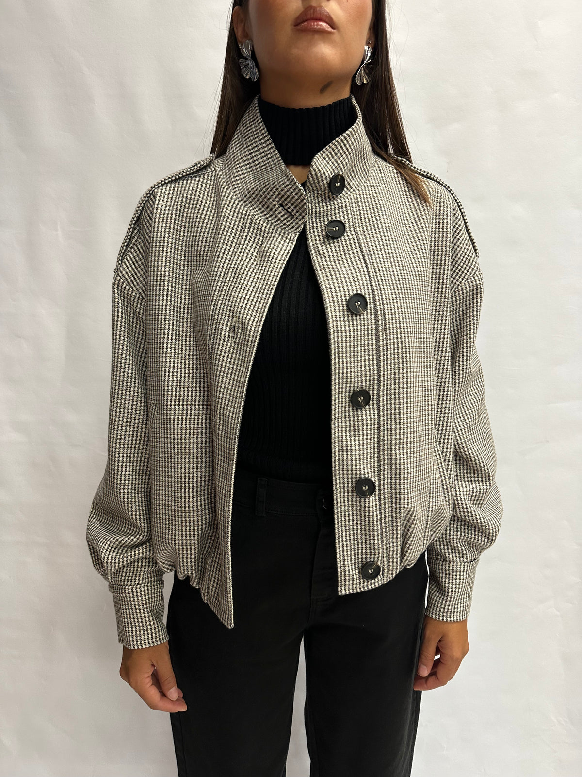 Bomber RINASCIMENTO trama a quadratino disponibile anche con pantalone in coordinato - COD: CFC0130111003
