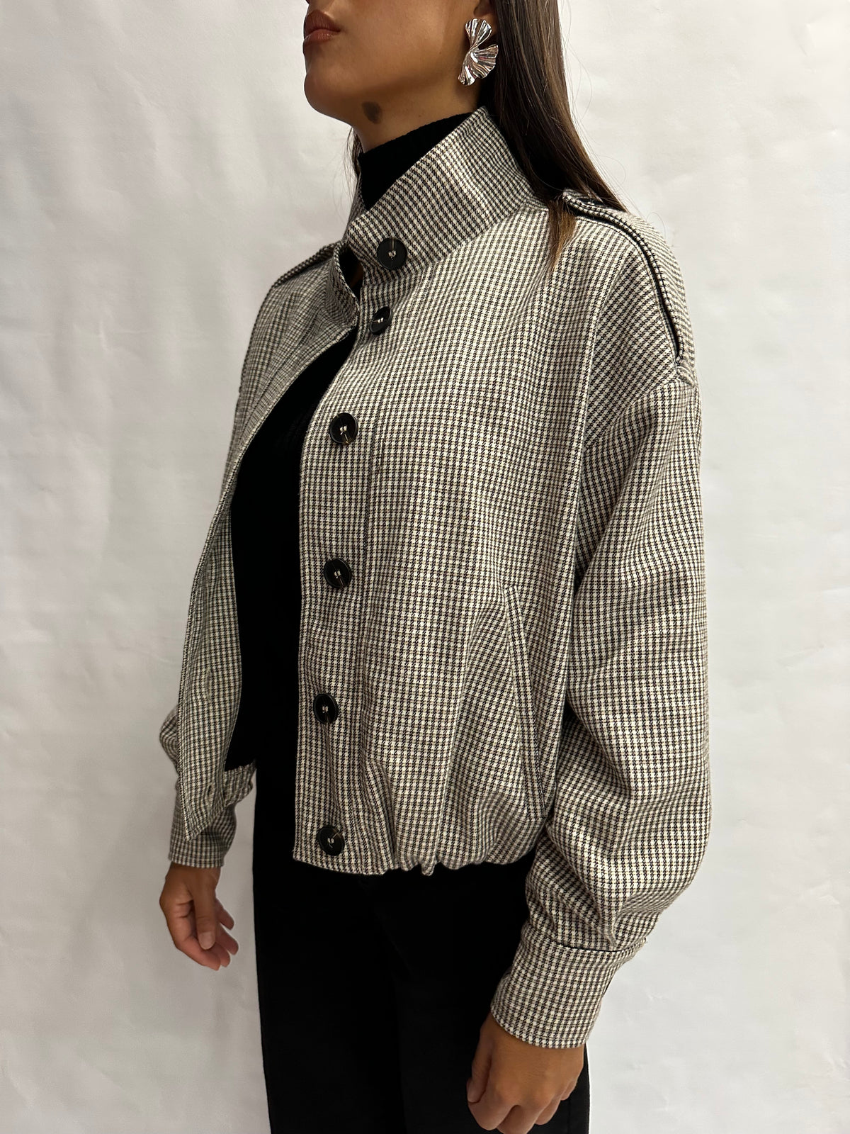 Bomber RINASCIMENTO trama a quadratino disponibile anche con pantalone in coordinato - COD: CFC0130111003