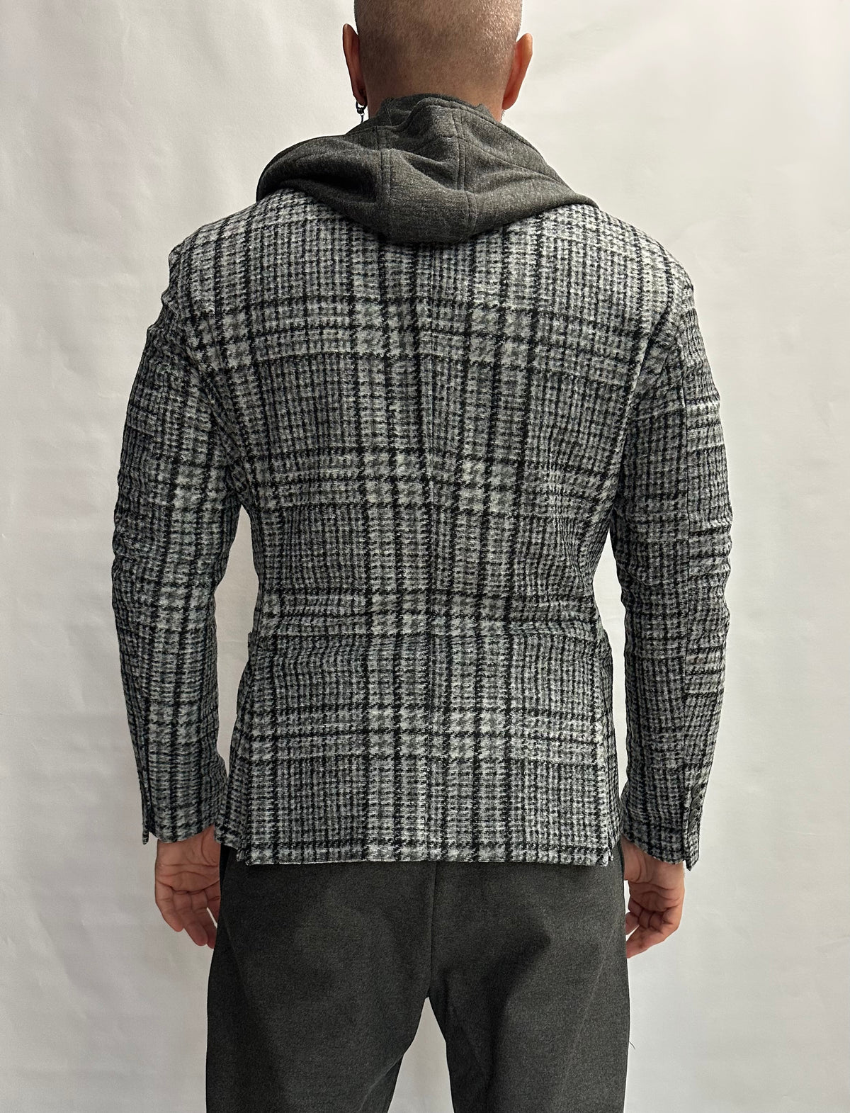 Giacca XAGON MAN scozzese con cappuccio rimovibile, monopetto - COD: PCFK33