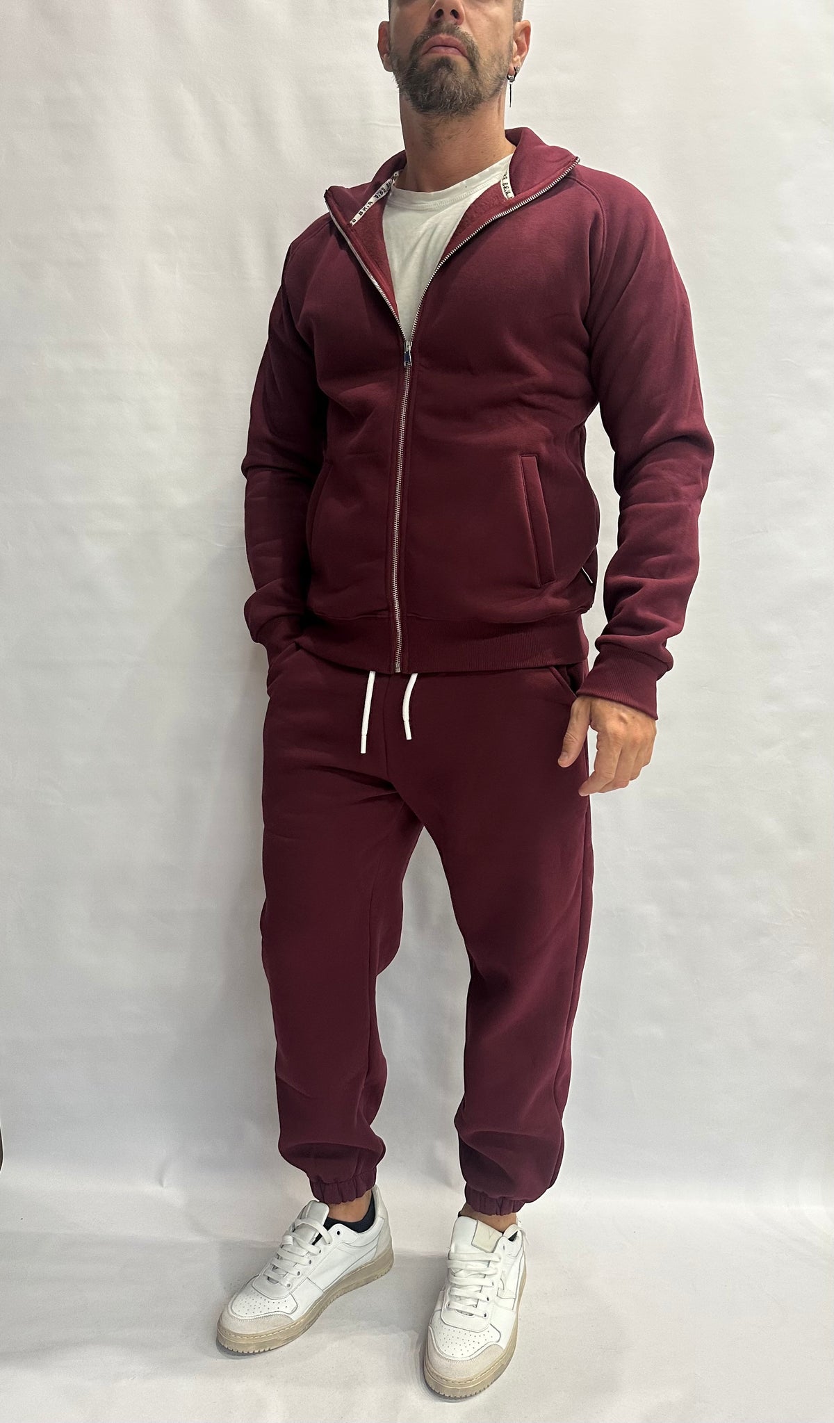 Felpa BERNA senza cappuccio, con zip, interno felpato disponibile anche con pantalone in coordinato , COD: 26207136
