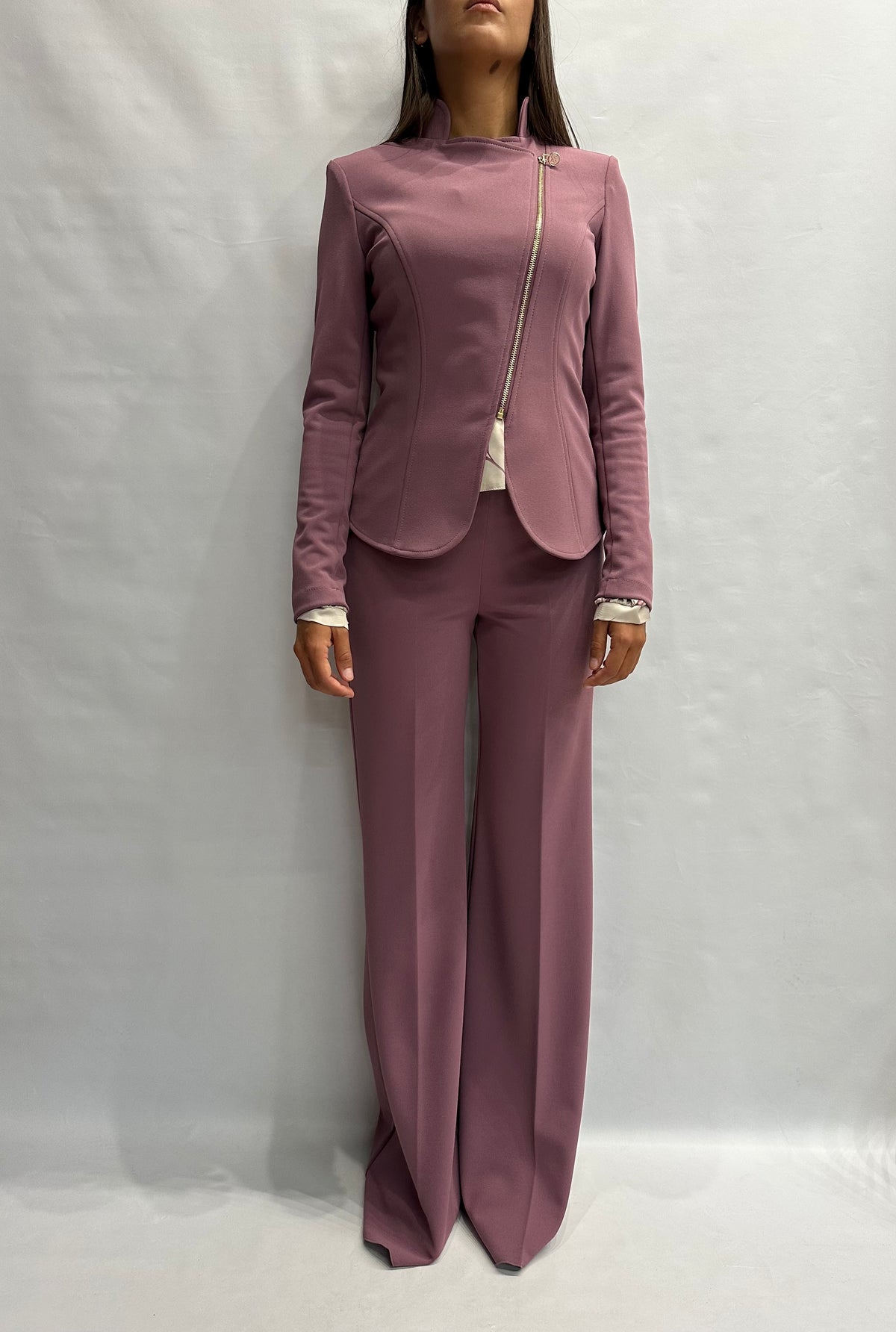 Pantalone RINASCIMENTO in crêpe a palazzo disponibile anche con giacca in coordinato COD: CFC0130162003
