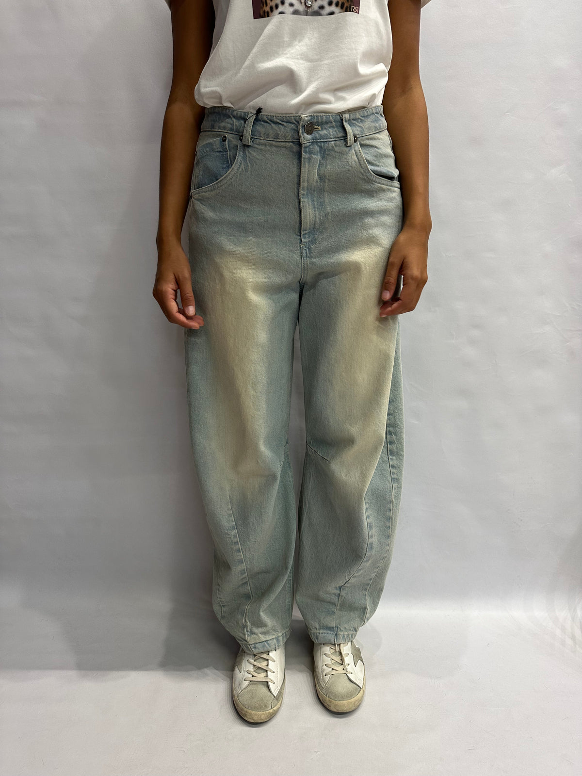 Jeans TENSIONE IN modello "Balloon" gamba ampia e fondo largo - COD: P289