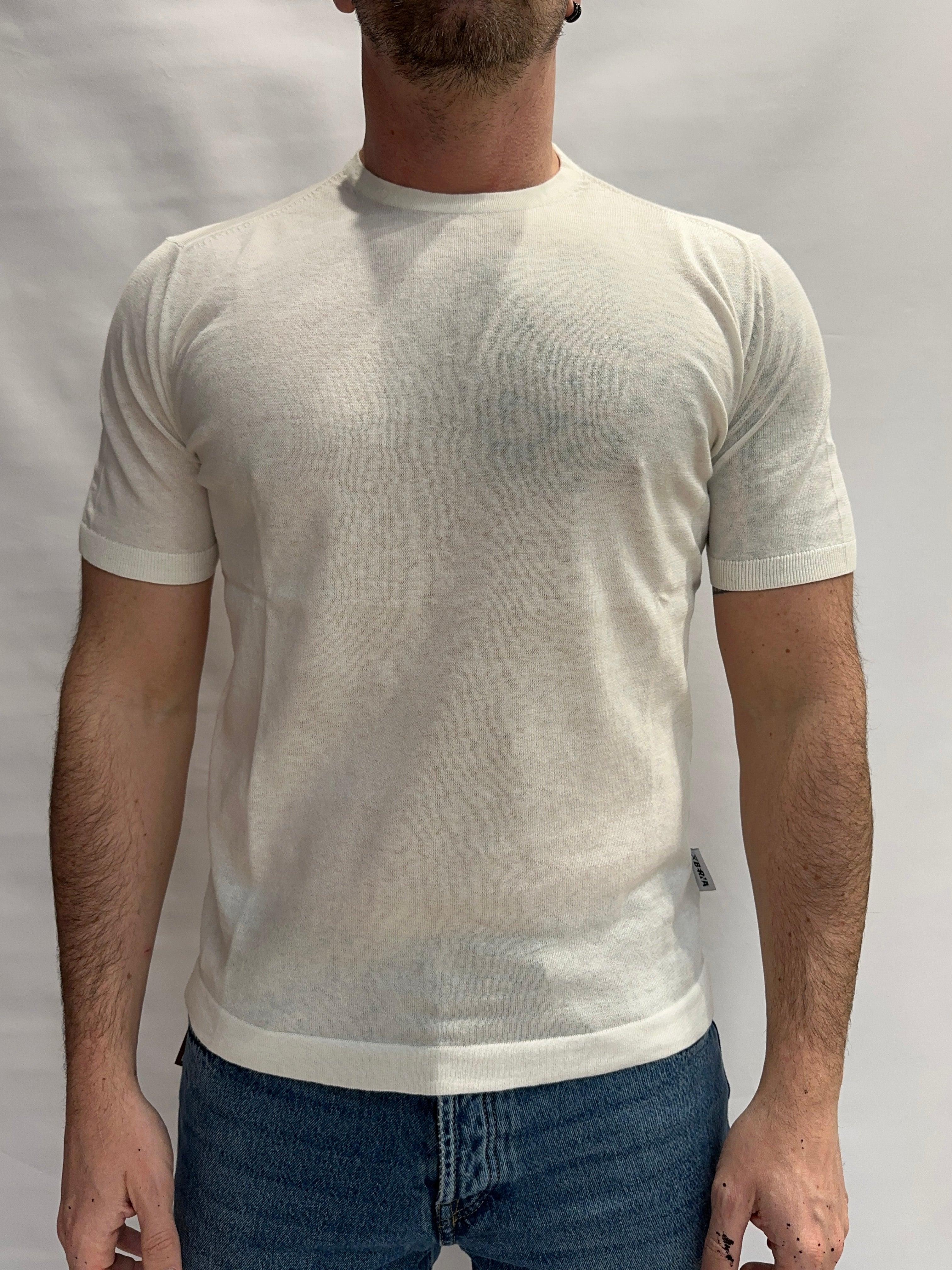 T Shirt in maglia BERNA in Cotone leggerissimo, manica corta - Cod: 261046173