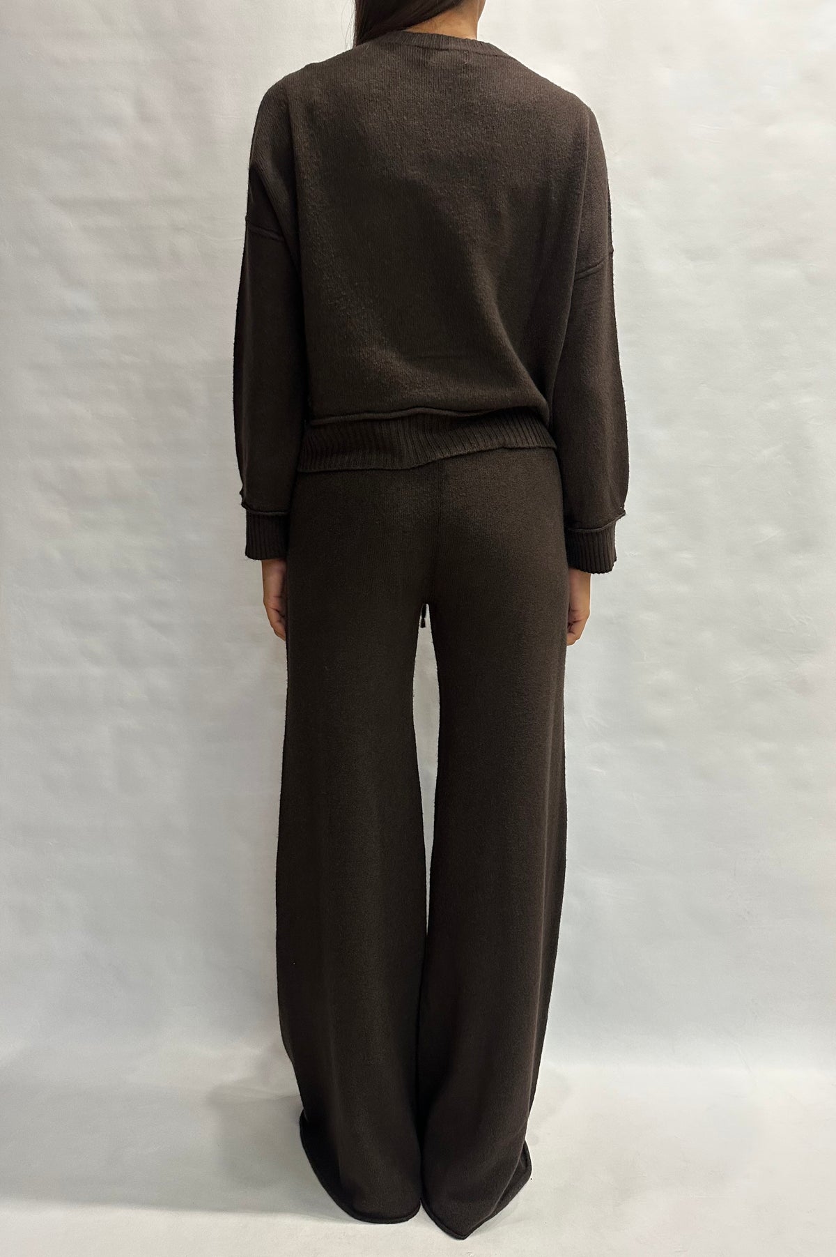 Coordinato BLUEJOINT in maglia composto da pantalone a zampa e maglia cropped , COD: 570145 E 370126