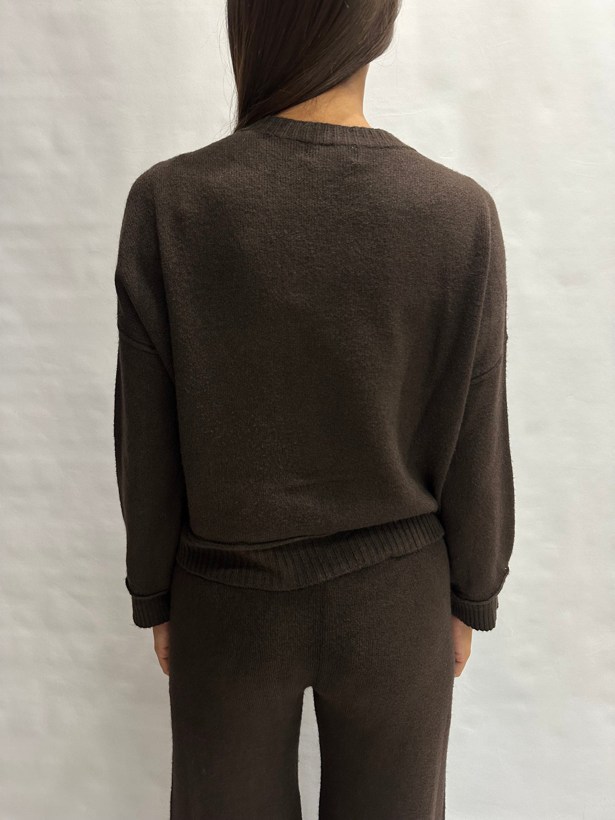 Coordinato BLUEJOINT in maglia composto da pantalone a zampa e maglia cropped , COD: 570145 E 370126