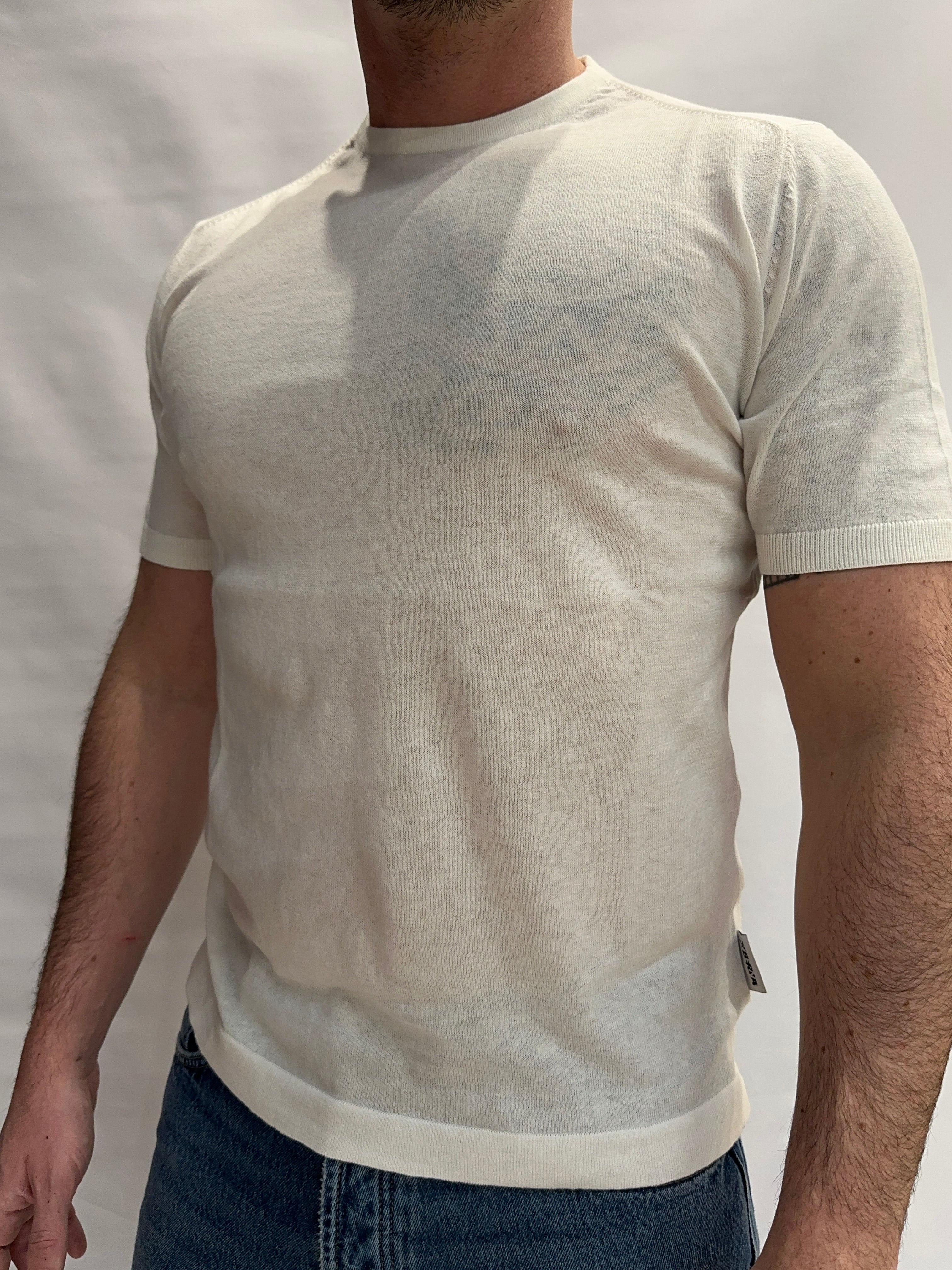 T Shirt in maglia BERNA in Cotone leggerissimo, manica corta - Cod: 261046173