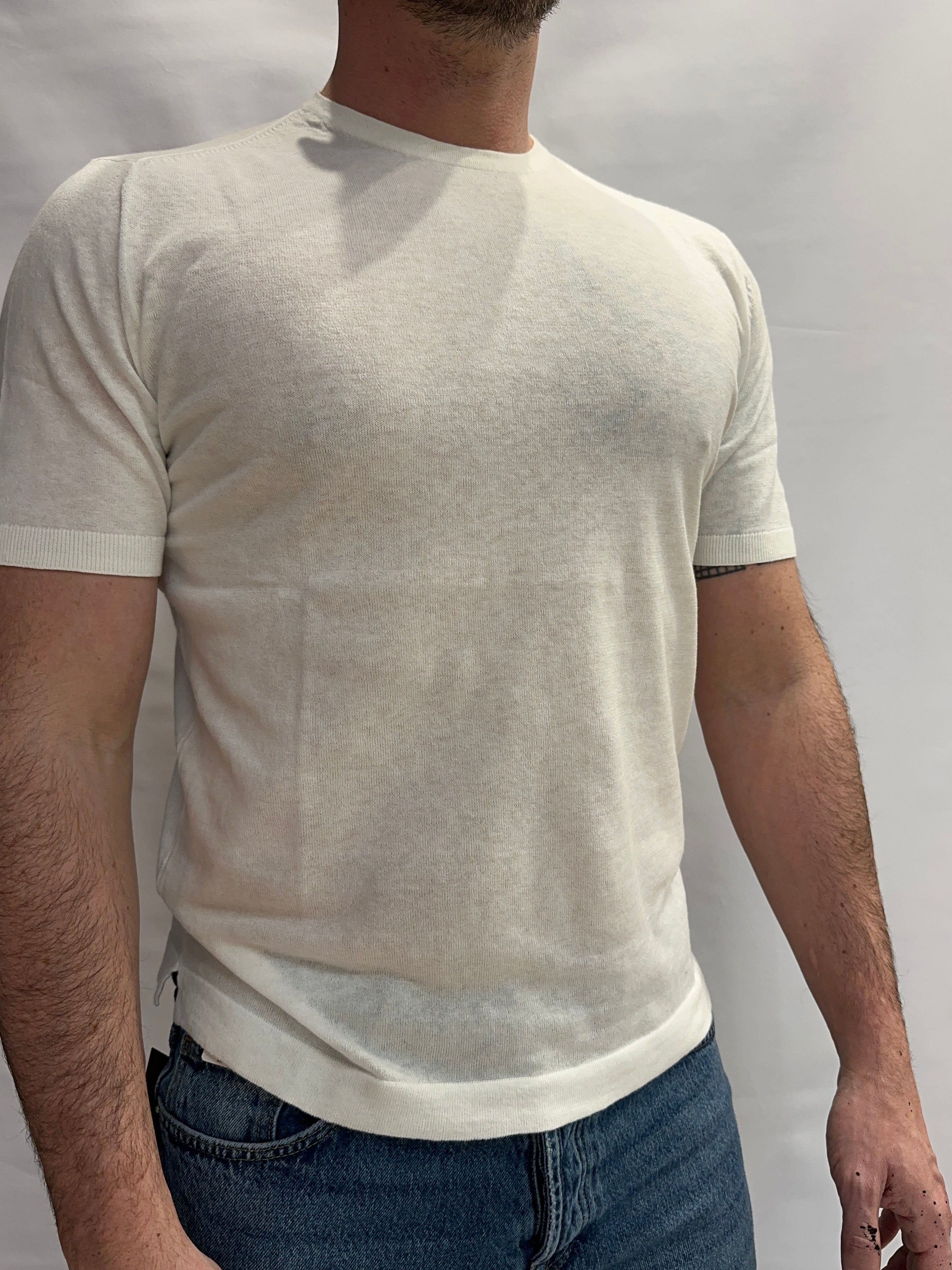 T Shirt in maglia BERNA in Cotone leggerissimo, manica corta - Cod: 261046173