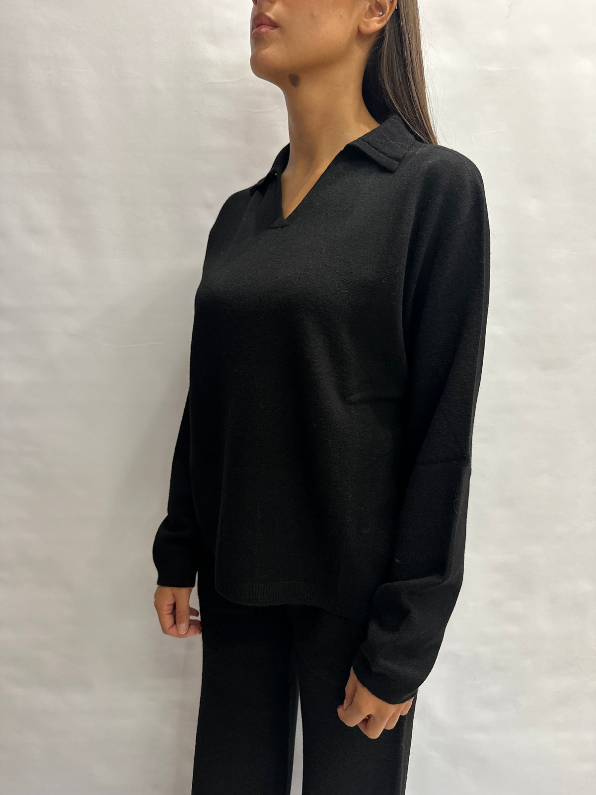 Coordinato BLUEJOINT in maglia composto da pantalone a palazzo e polo , COD: 370176 E 520913