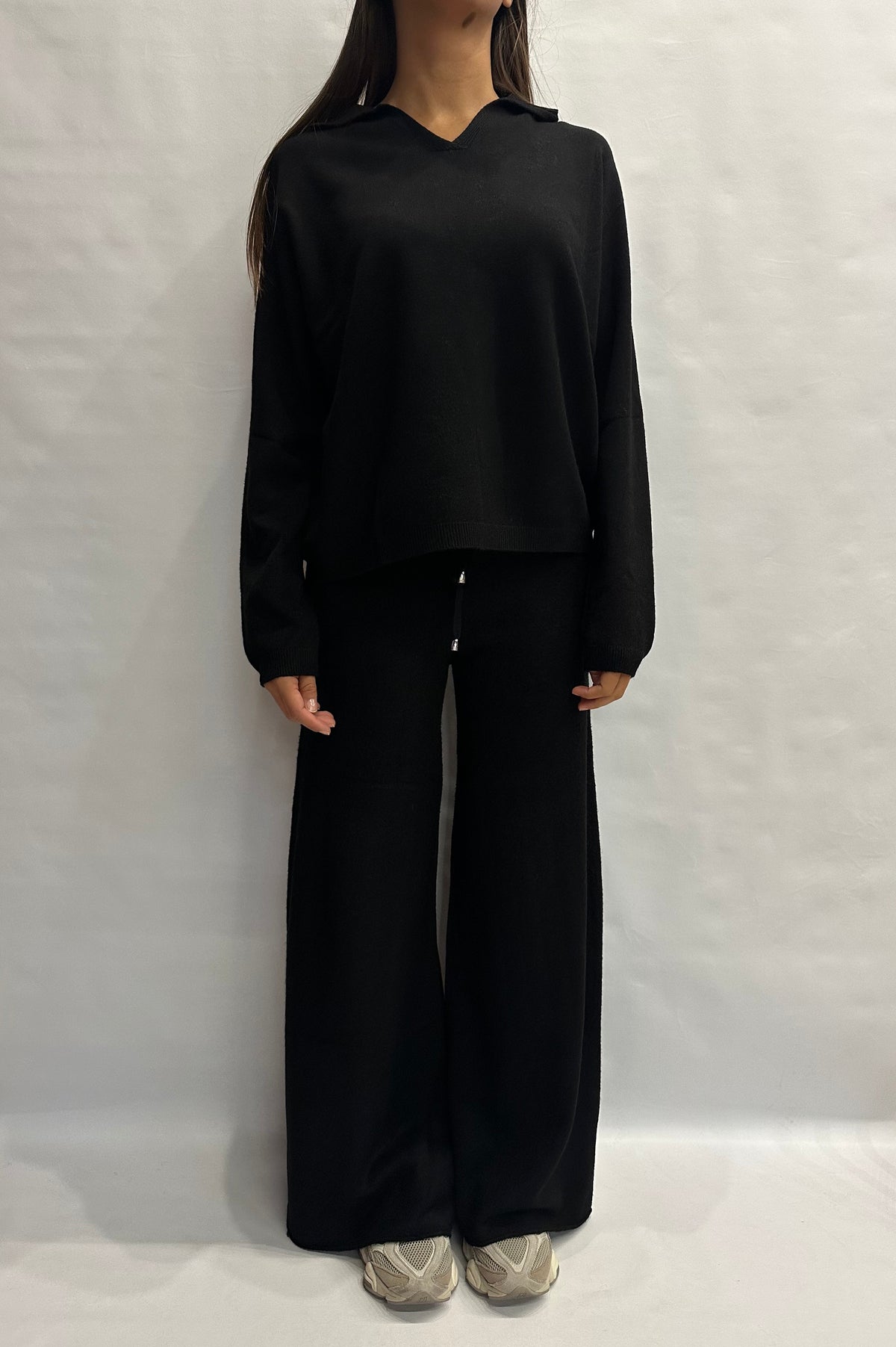 Coordinato BLUEJOINT in maglia composto da pantalone a palazzo e polo , COD: 370176 E 520913