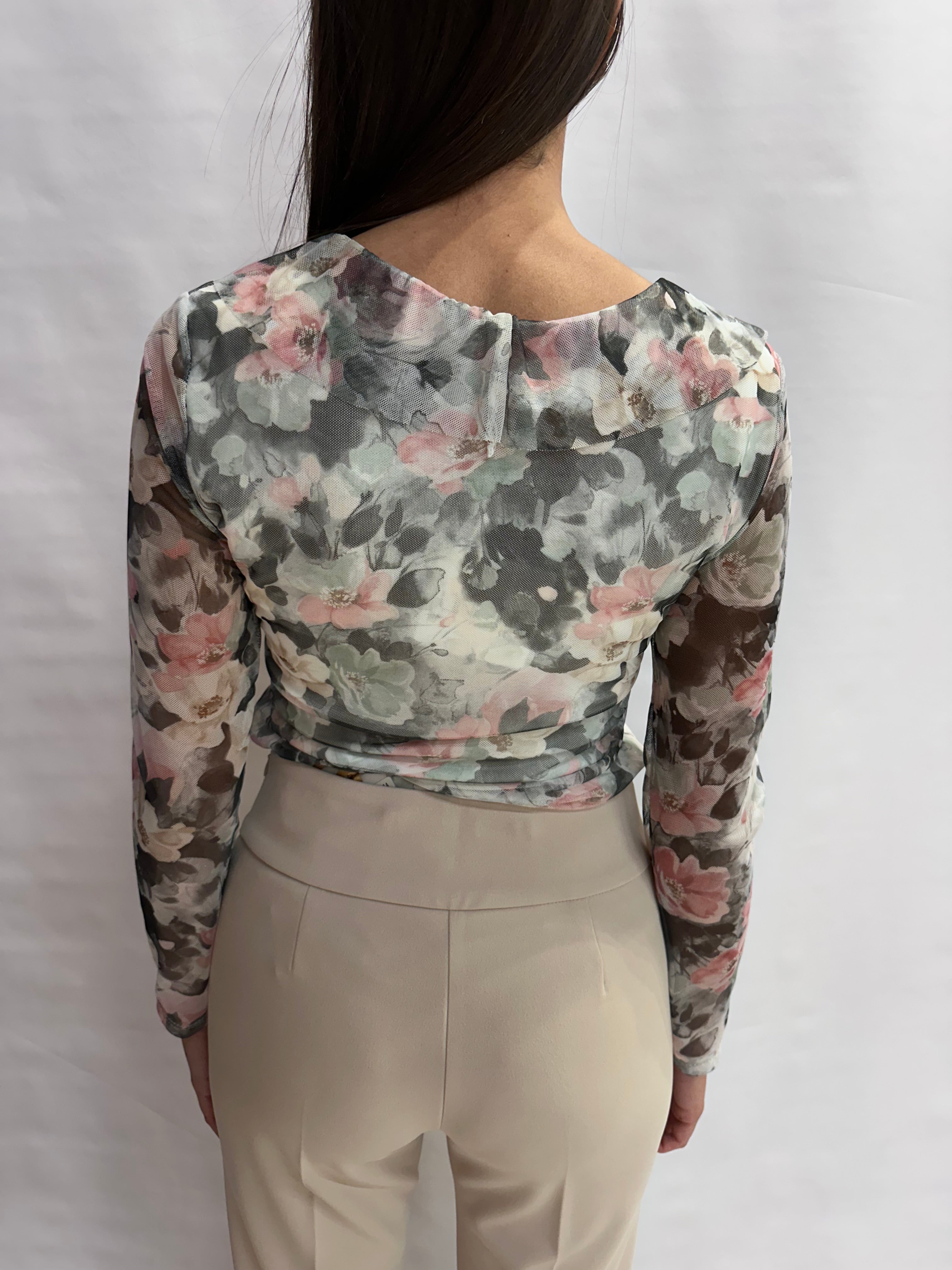 Camicetta NO BRAND a manica lunga in trama floreale - Cod: U13806