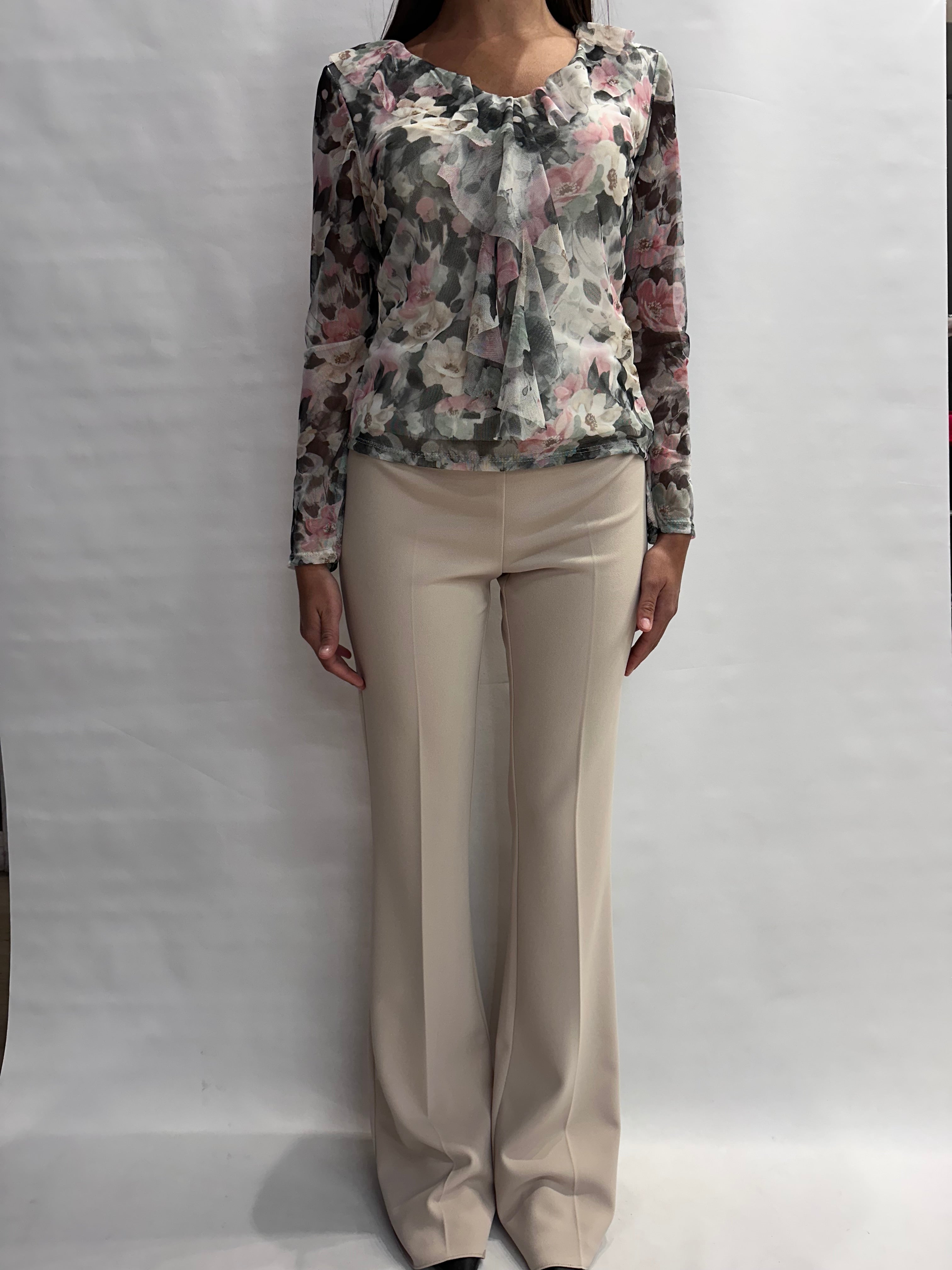 Camicetta NO BRAND a manica lunga in trama floreale - Cod: U13806