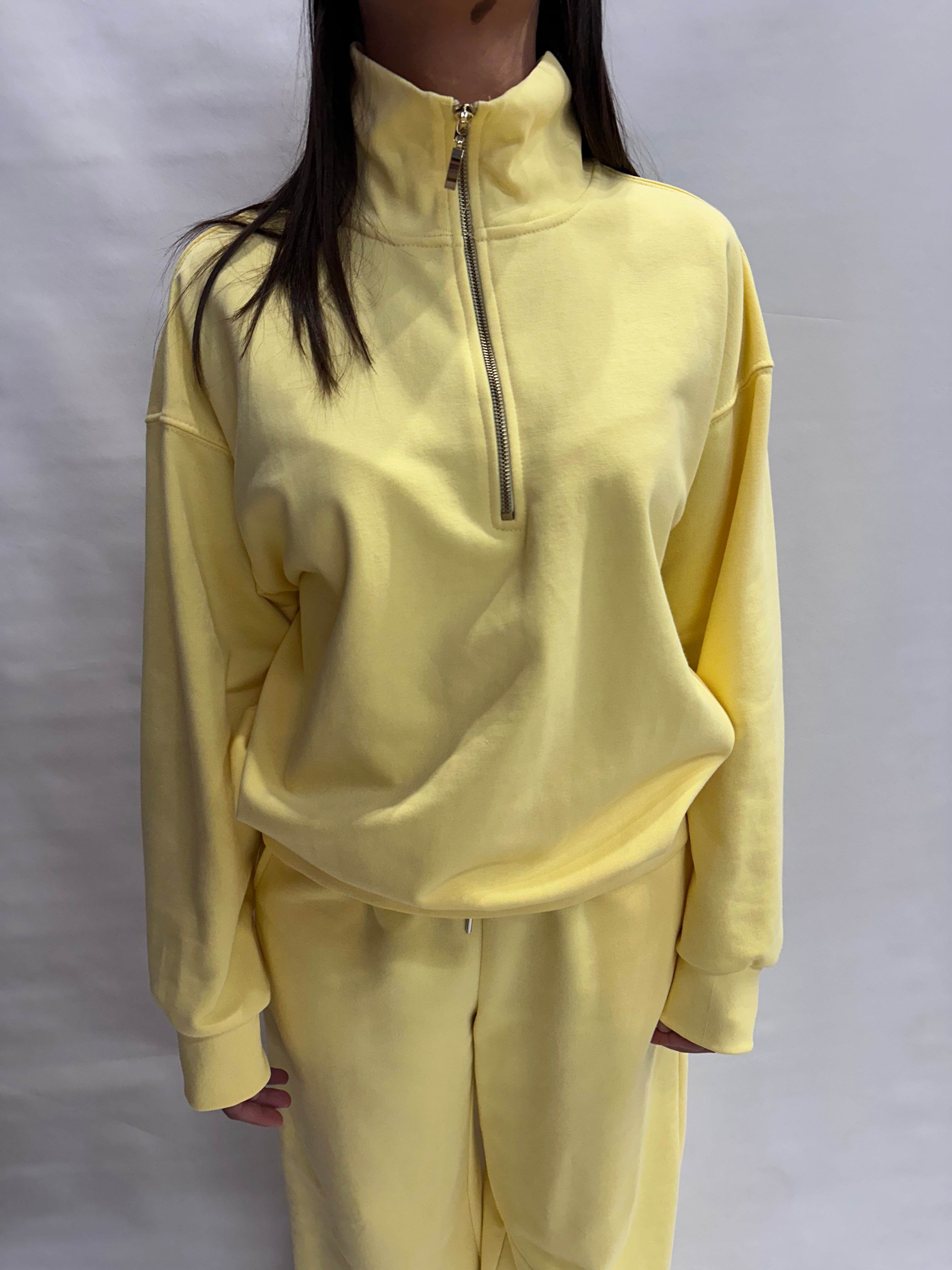 Felpa TENSIONE IN con zip parziale disponibile anche con pantalone in coordinato COD:  26M3693