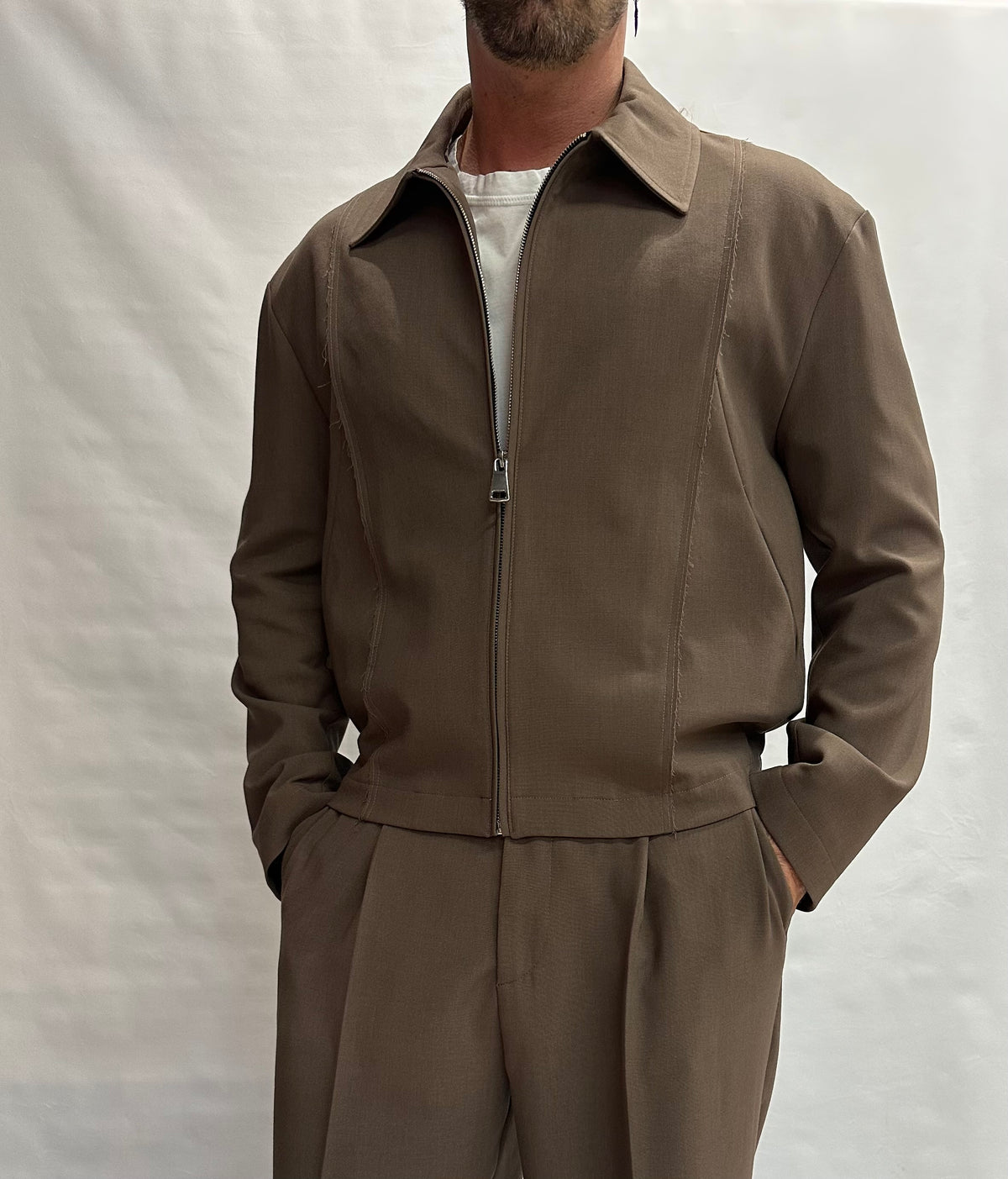 Sahariana IMPERIAL con chiusura a cerniera disponibile anche con pantalone in coordinato - Cod: V5441V5035