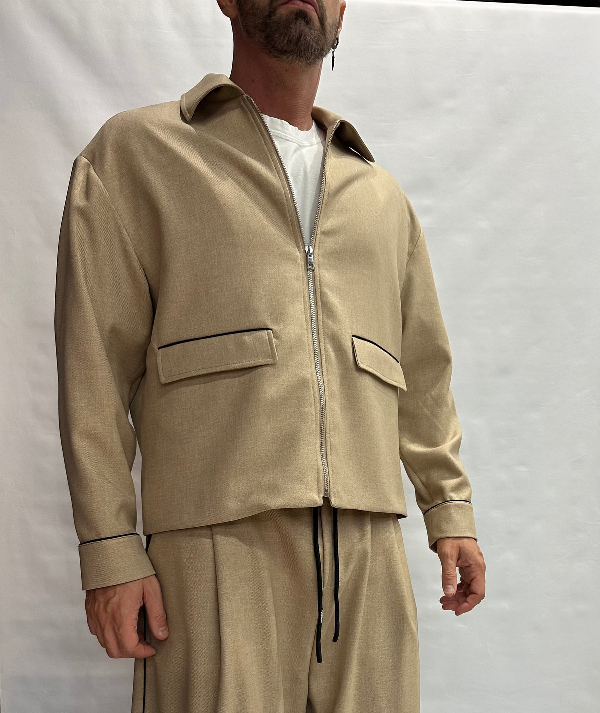 Sahariana IMPERIAL con chiusura a cerniera disponibile anche con pantalone in coordinato - Cod: VL50MCD