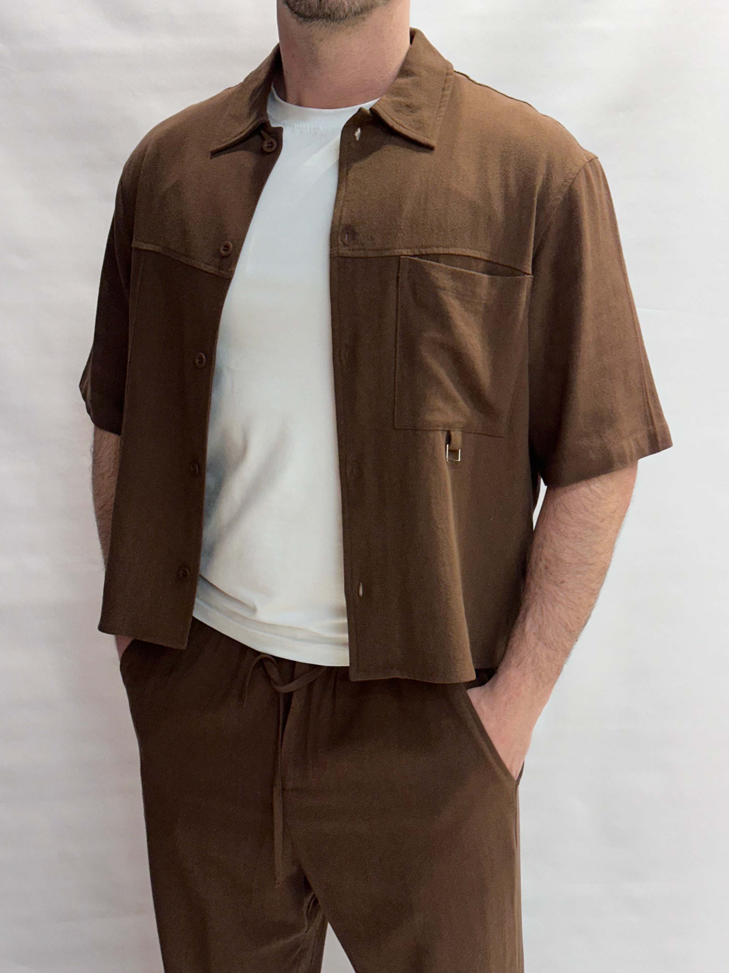 Camicia IMPERIAL cropped a manica corta disponibile anche con pantalone in coordinato - Cod: C87793XT15