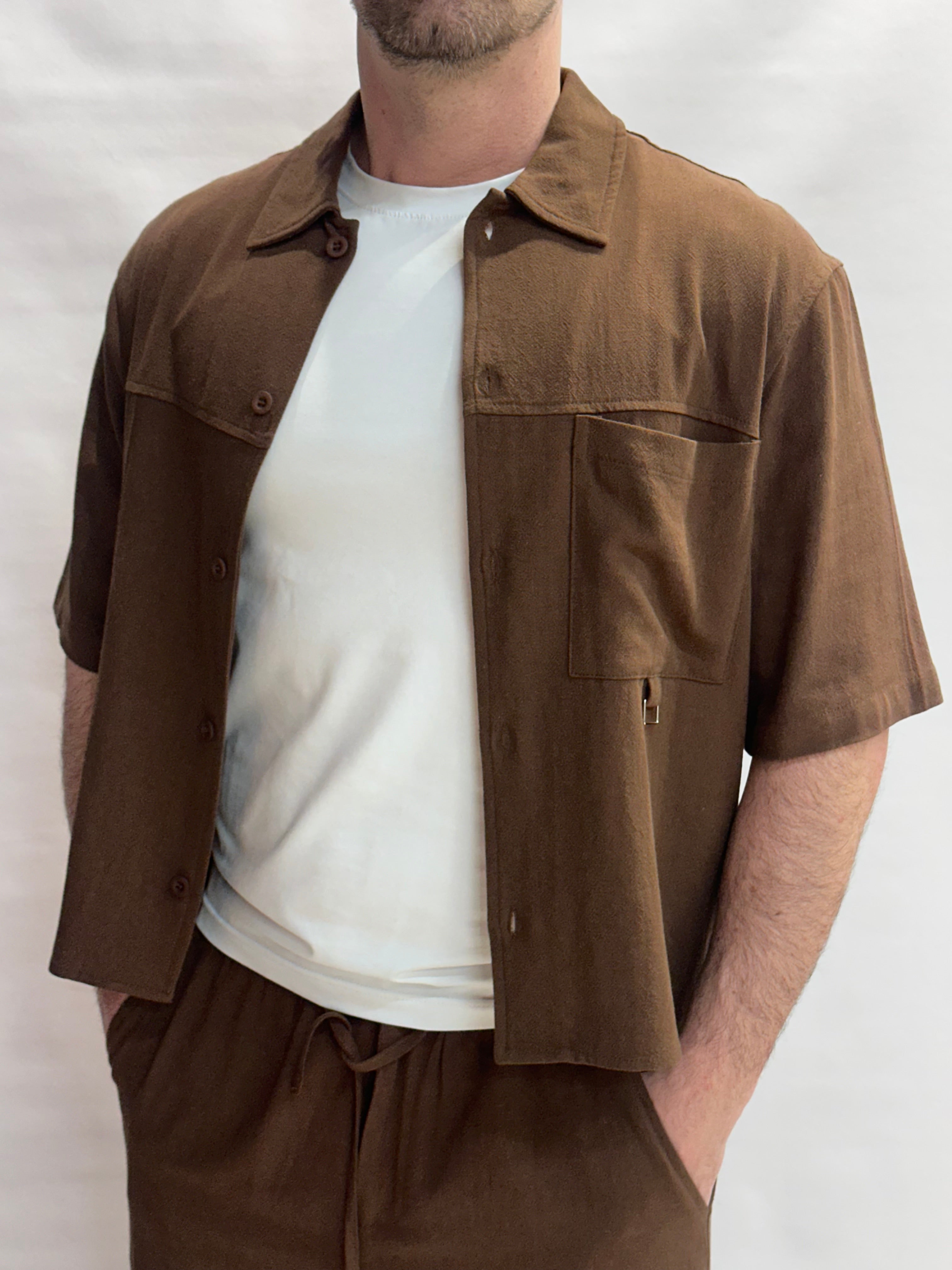 Camicia IMPERIAL cropped a manica corta disponibile anche con pantalone in coordinato - Cod: C87793XT15