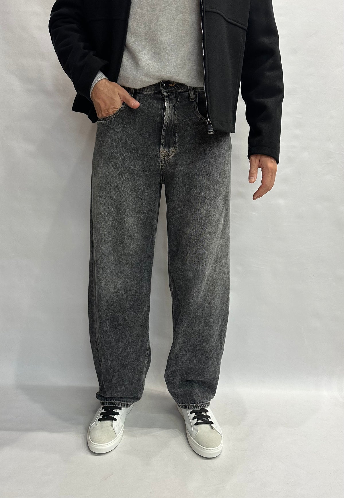 Jeans IMPERIAL 100% Cotone modello baggy, gamba rilassata, vita alta con lavaggio effetto vissuto - COD: PE8DMBDW5T