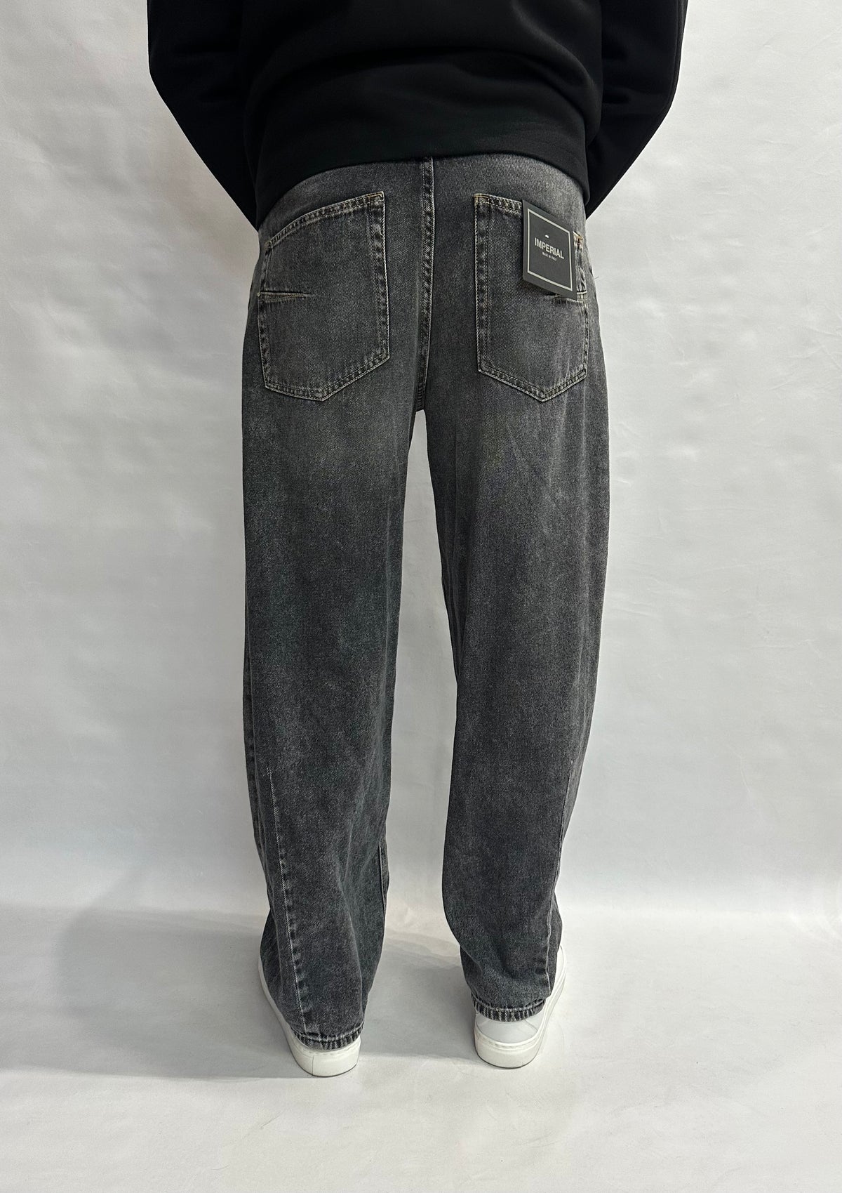 Jeans IMPERIAL 100% Cotone modello baggy, gamba rilassata, vita alta con lavaggio effetto vissuto - COD: PE8DMBDW5T
