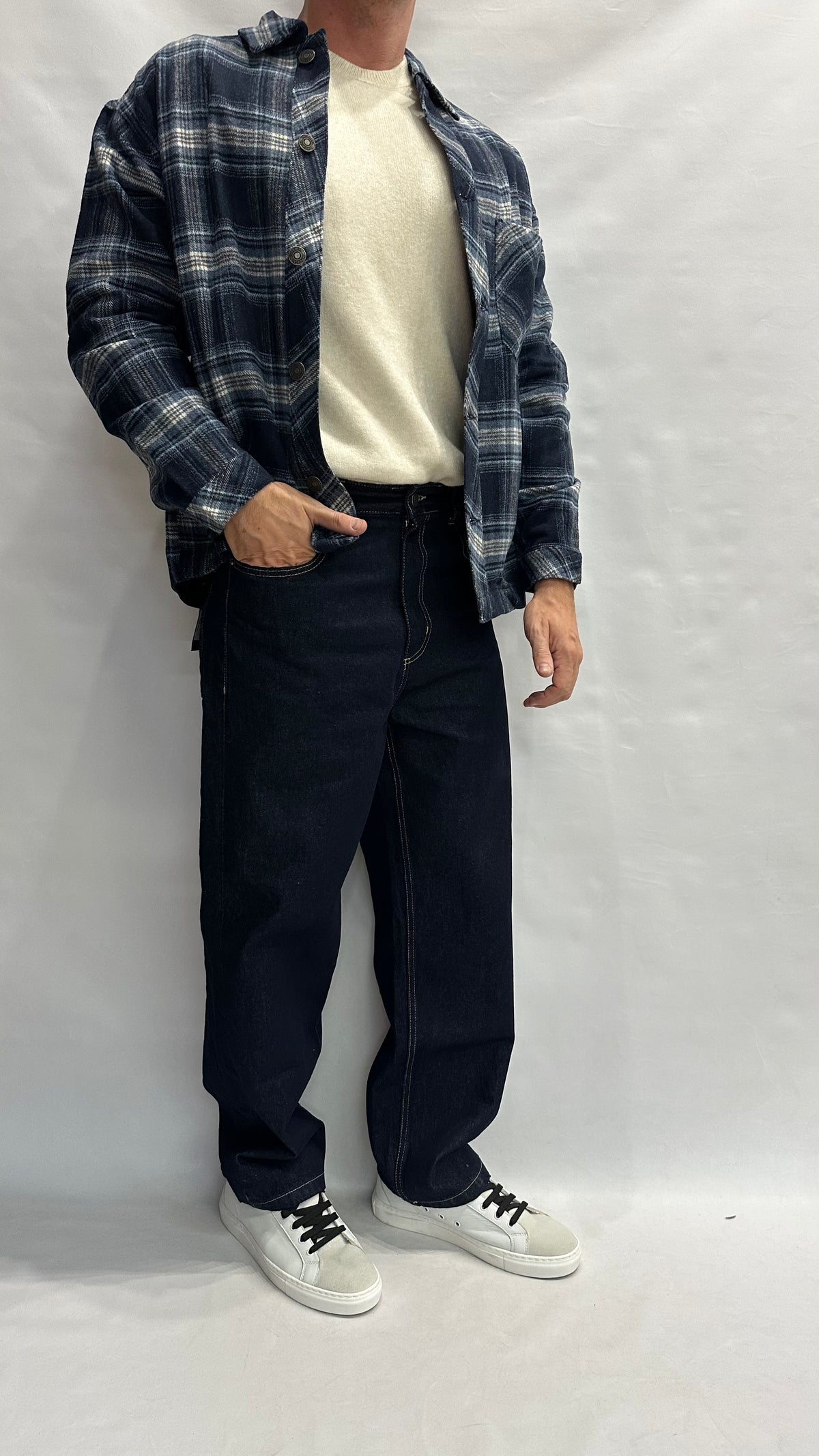 Jeans IMPERIAL 100% Cotone modello baggy, gamba rilassata, Blu Scuro - COD: P86016001