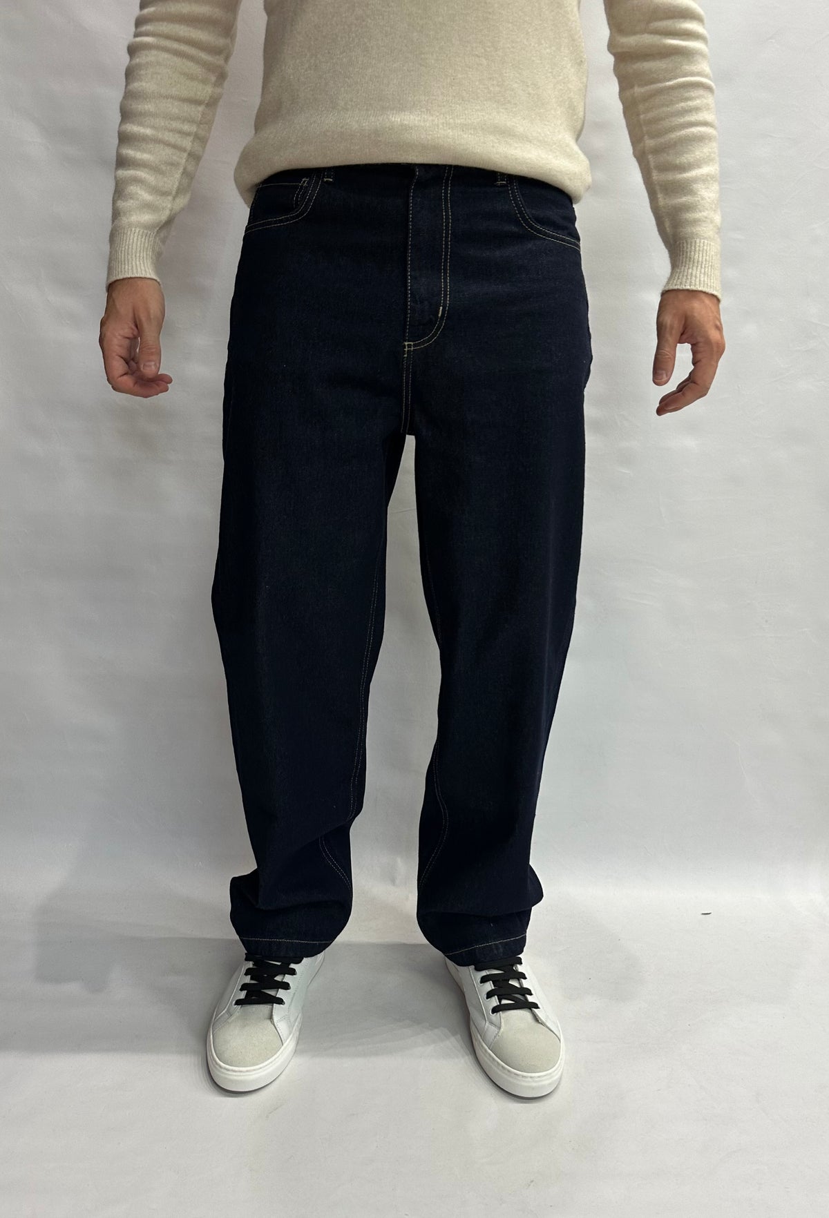 Jeans IMPERIAL 100% Cotone modello baggy, gamba rilassata, Blu Scuro - COD: P86016001