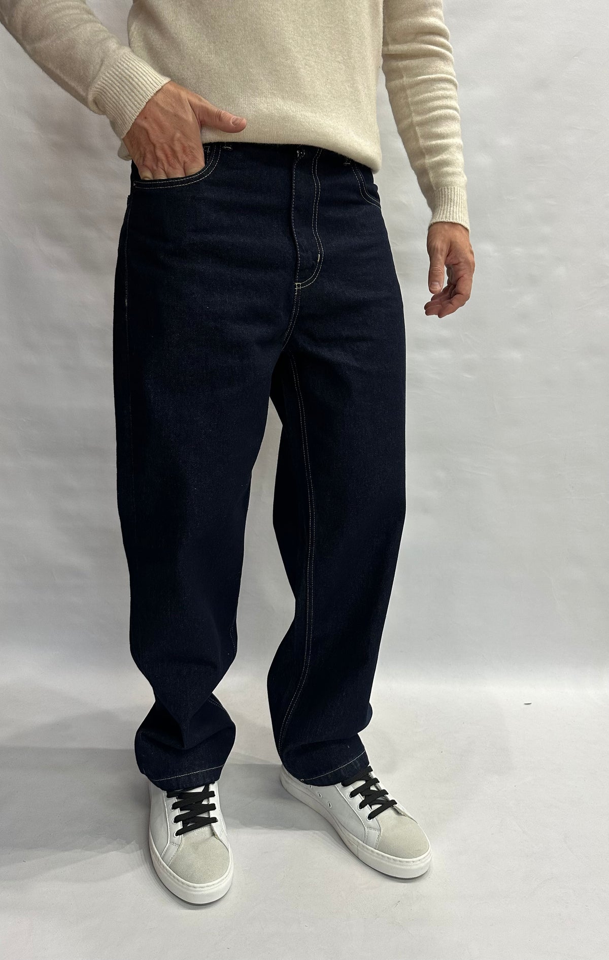 Jeans IMPERIAL 100% Cotone modello baggy, gamba rilassata, Blu Scuro - COD: P86016001
