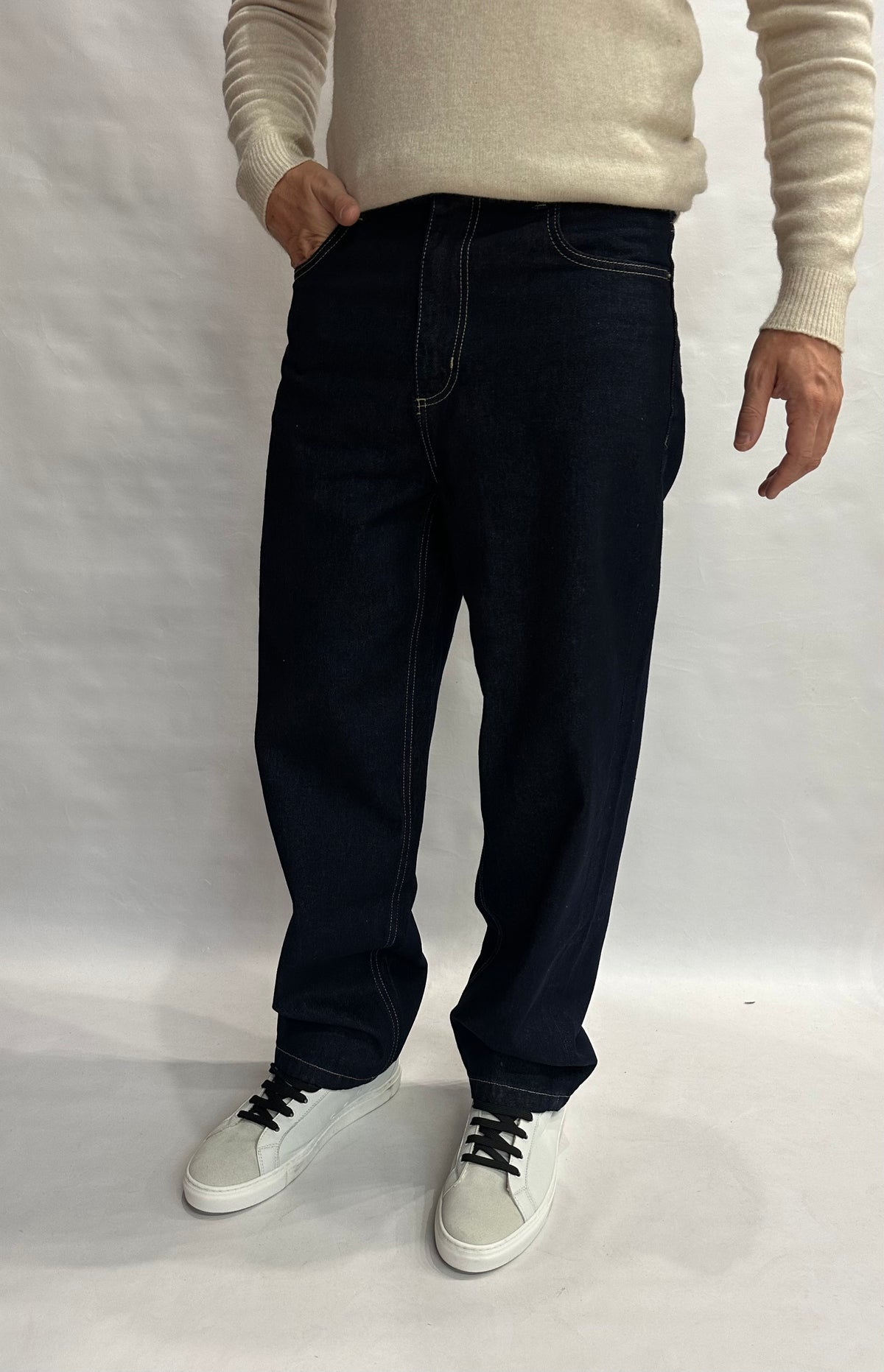 Jeans IMPERIAL 100% Cotone modello baggy, gamba rilassata, Blu Scuro - COD: P86016001