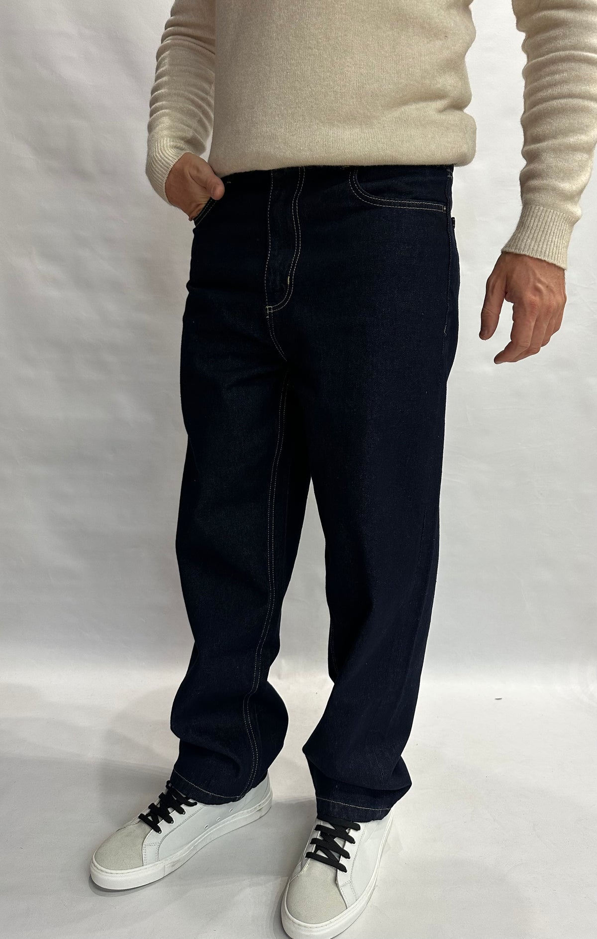 Jeans IMPERIAL 100% Cotone modello baggy, gamba rilassata, Blu Scuro - COD: P86016001