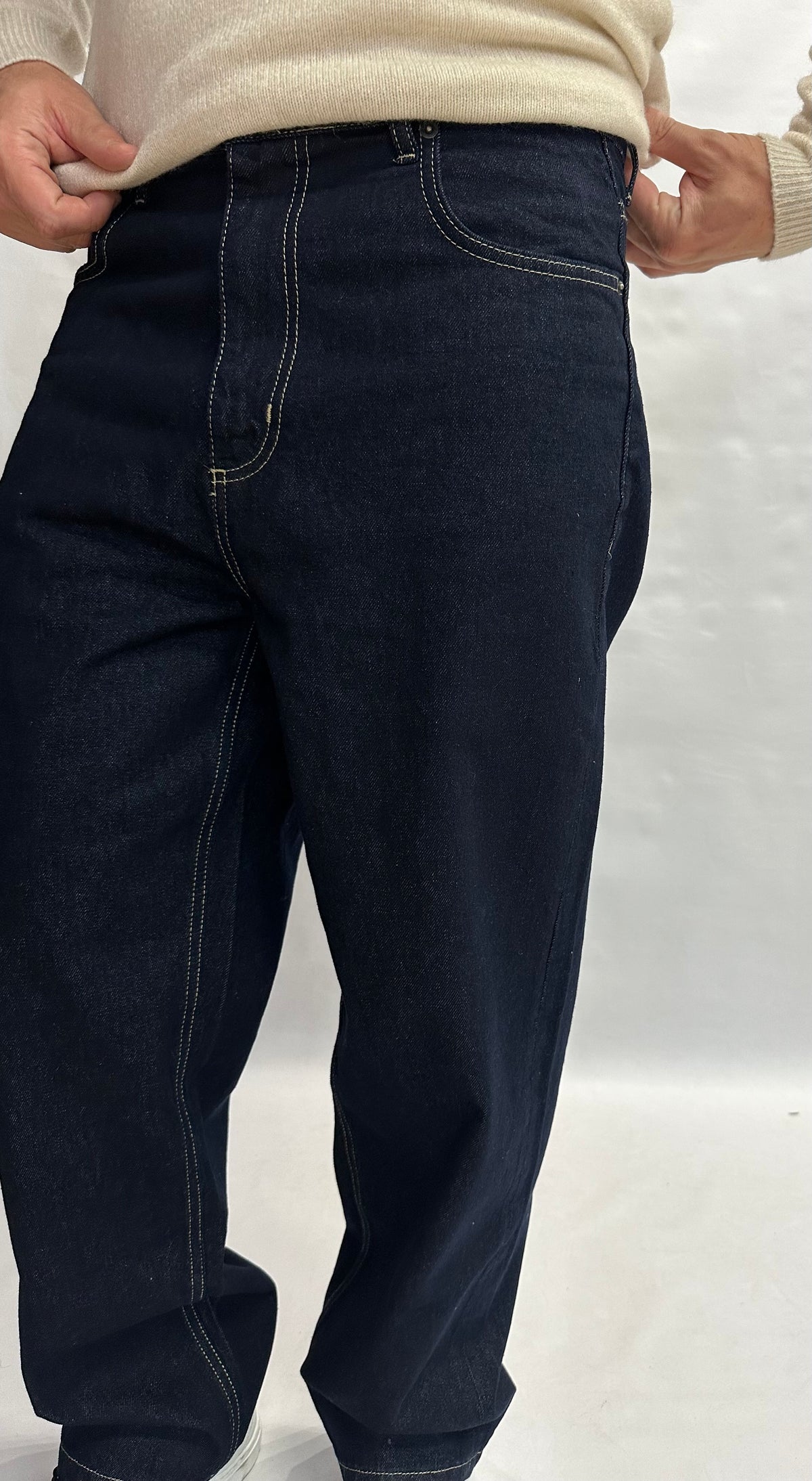 Jeans IMPERIAL 100% Cotone modello baggy, gamba rilassata, Blu Scuro - COD: P86016001