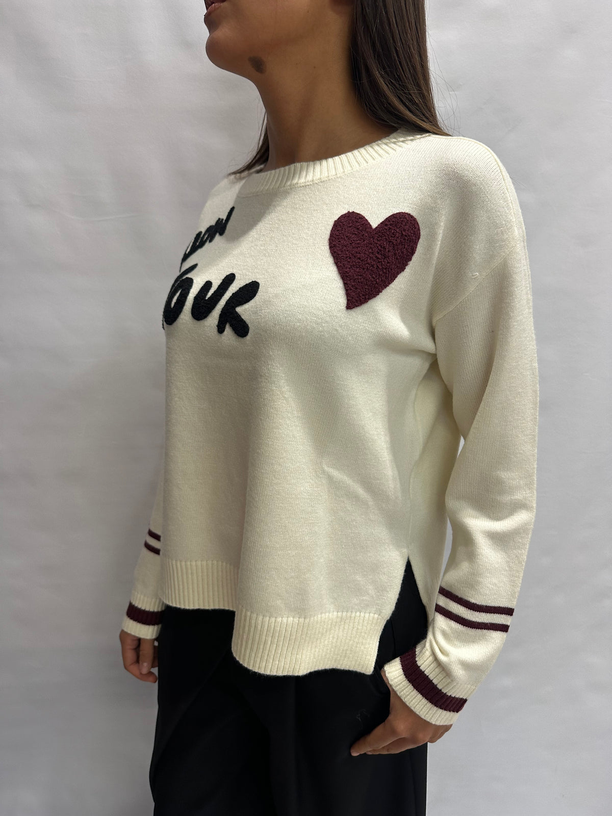 Maglione BLUEJOINT con scritta in rilievo "Follow Your <3" , COD: 265C6051