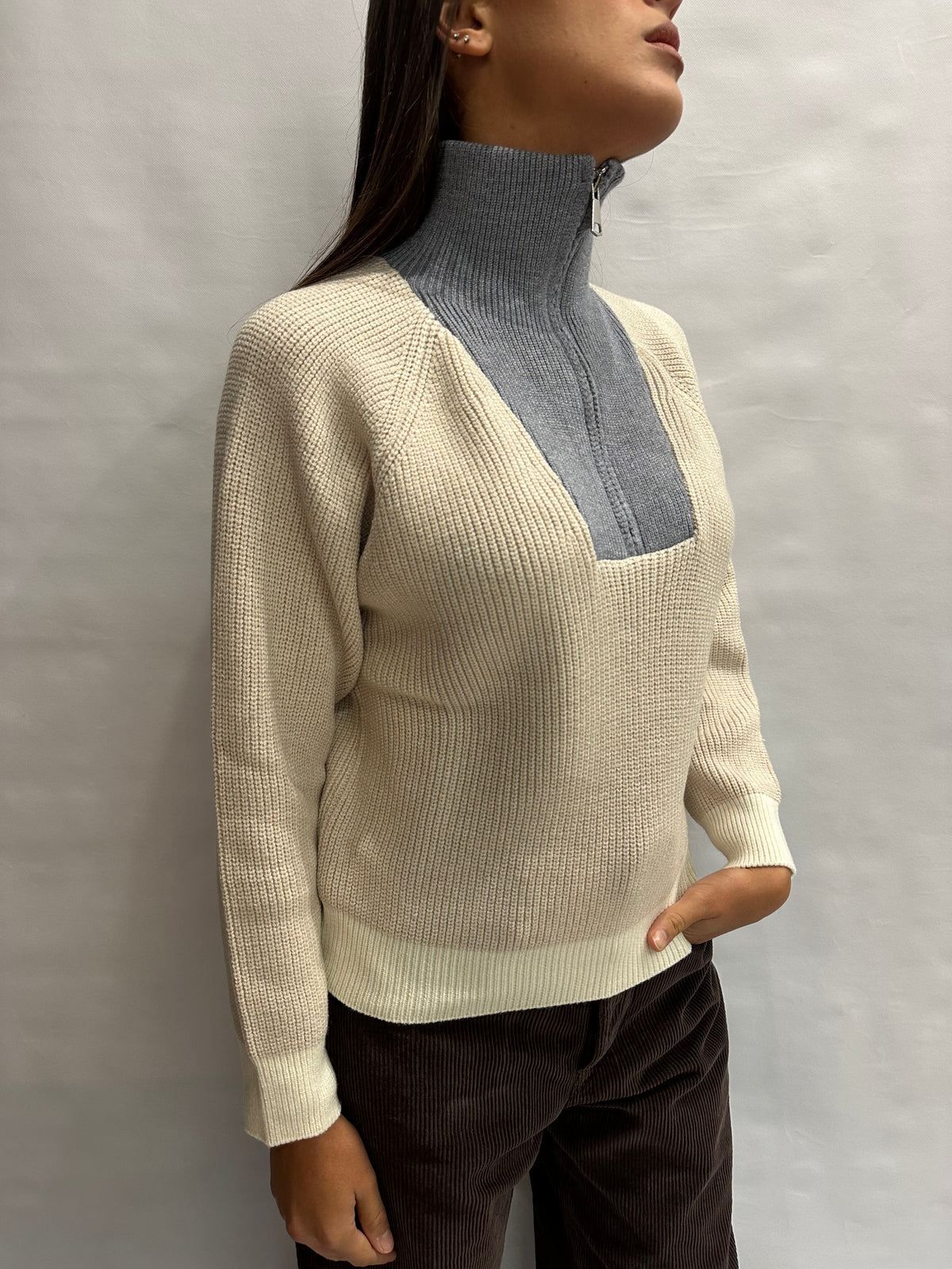 Maglione BLUEJOINT con zip parziale, COD: M94087