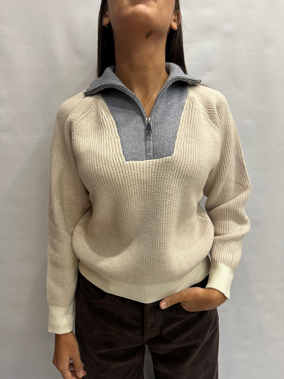 Maglione BLUEJOINT con zip parziale, COD: M94087