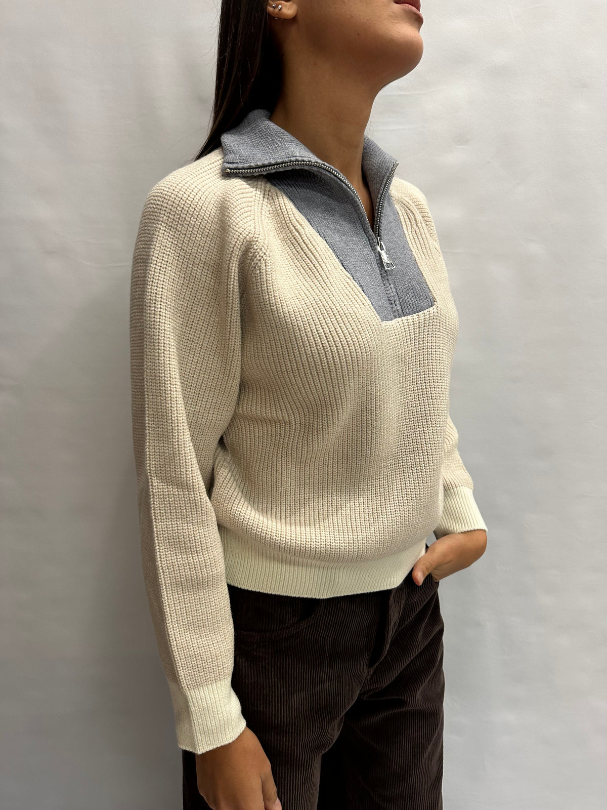 Maglione BLUEJOINT con zip parziale, COD: M94087