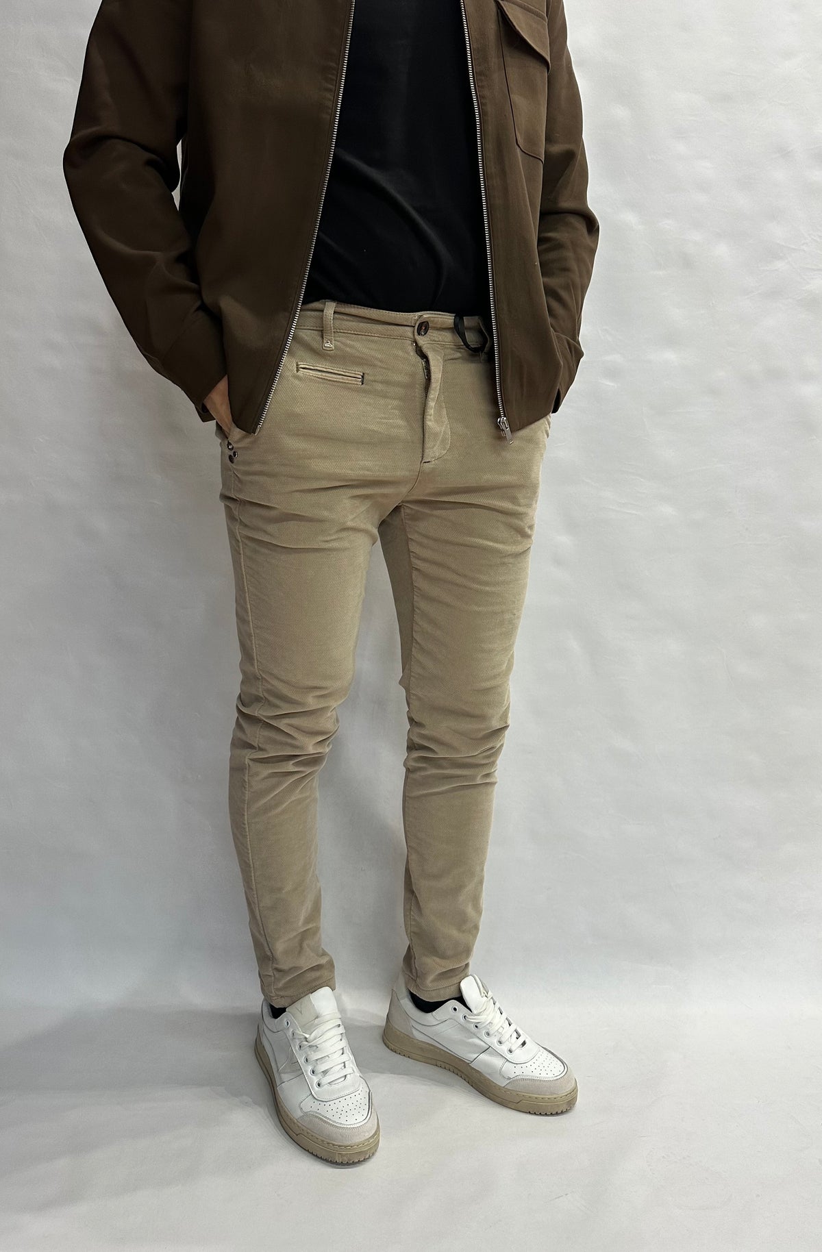 Pantalone BERNA modello chino  in velluto armaturato - COD: 252136245
