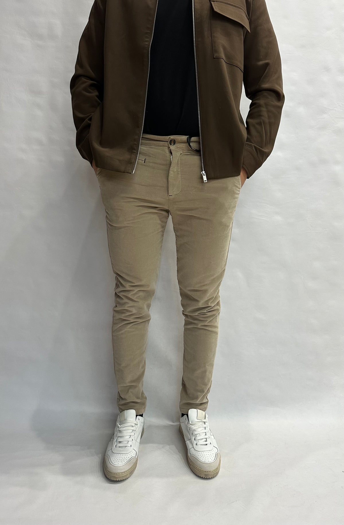 Pantalone BERNA modello chino  in velluto armaturato - COD: 252136245