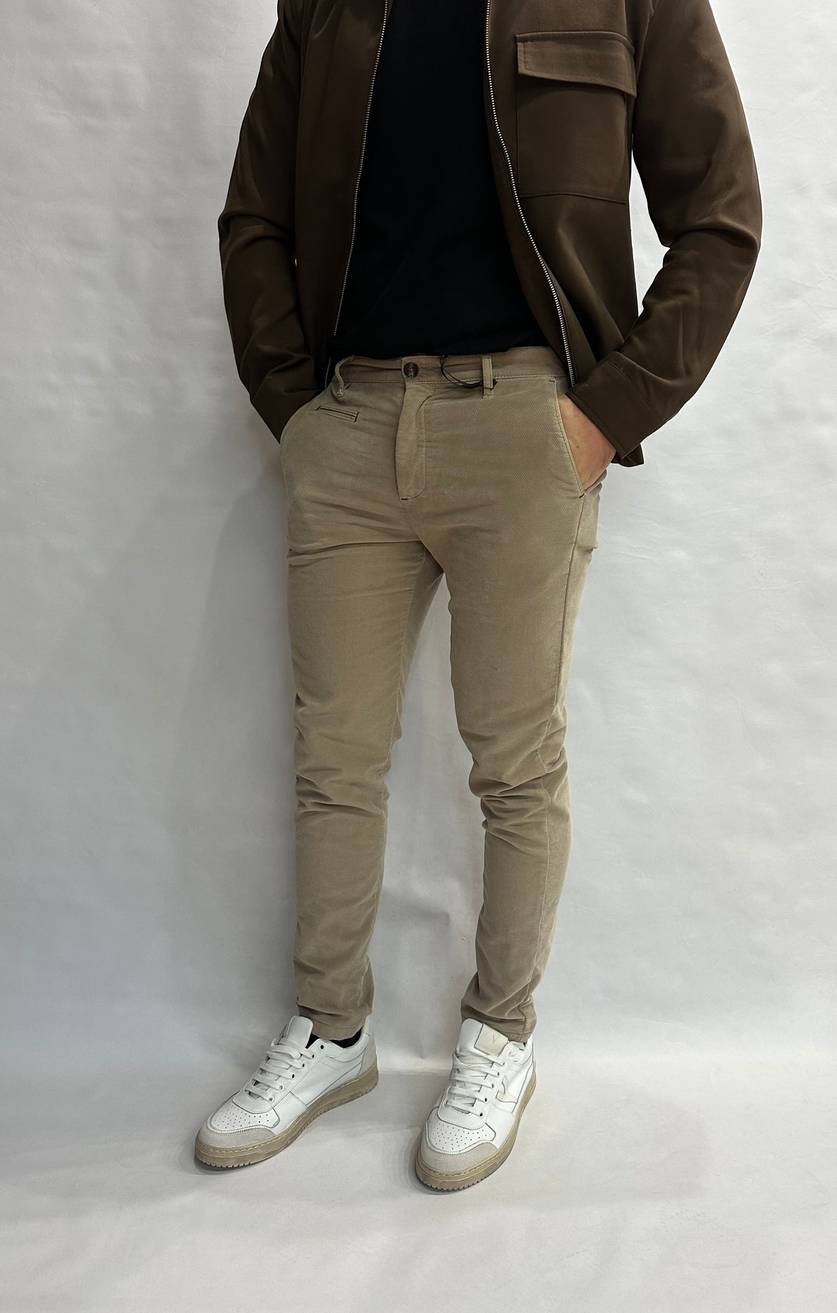 Pantalone BERNA modello chino  in velluto armaturato - COD: 252136245