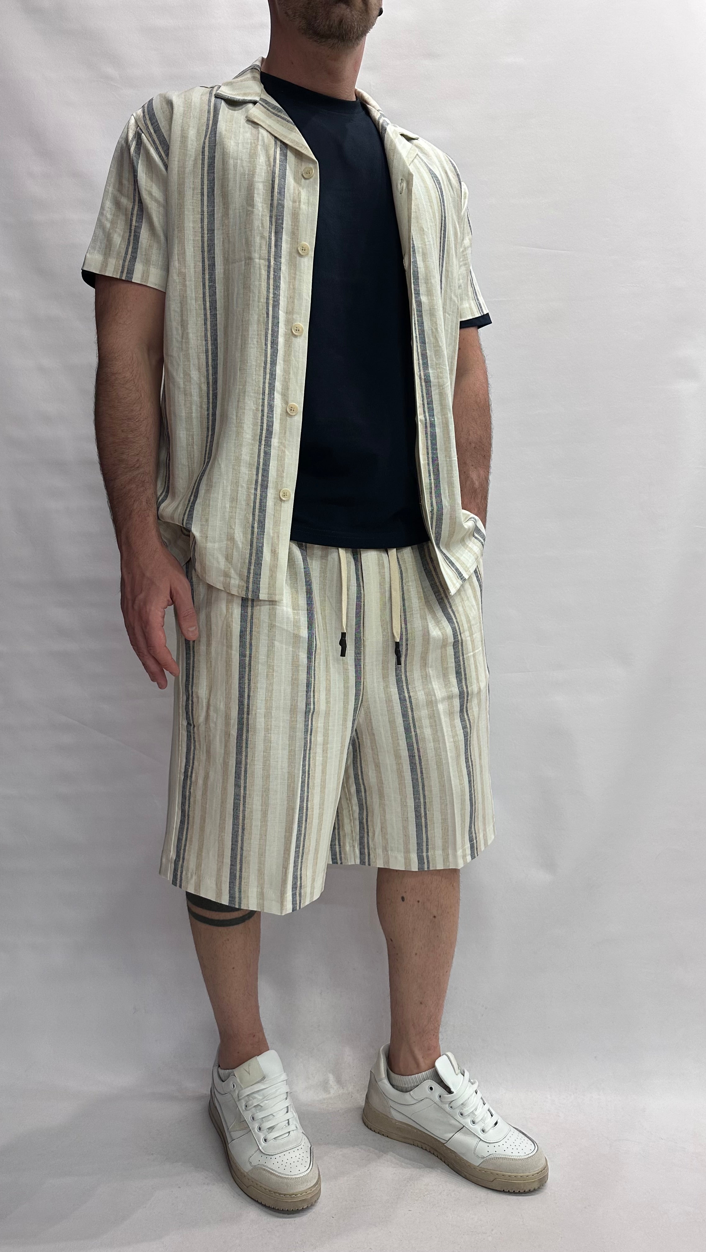 Coordinato BL11 leggero trama a righe irregolari, COD: 05BL26243 E 05BL26253