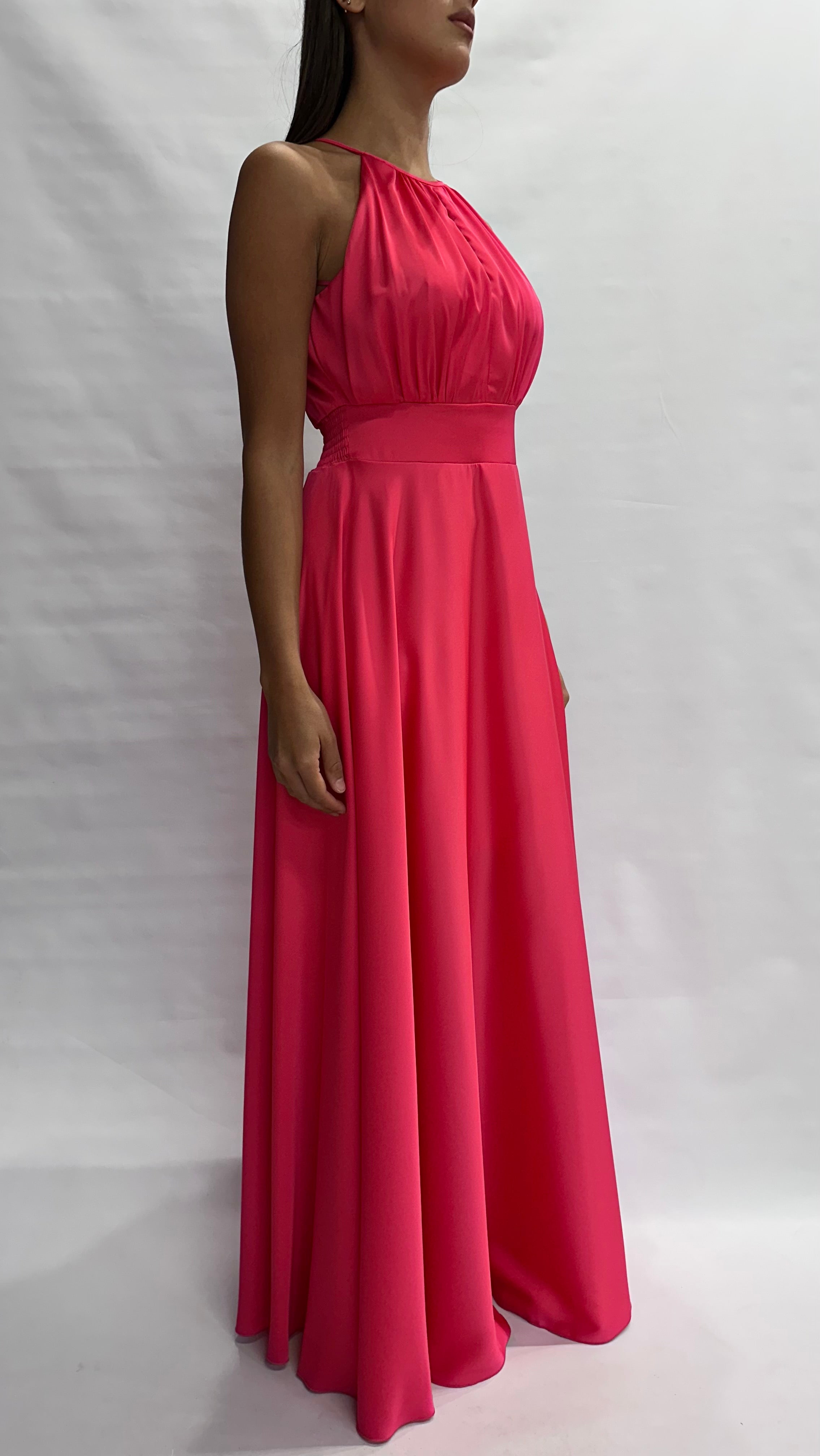 Abito RINASCIMENTO lungo in raso, con scollo all'americana - COD: CFC0129611003